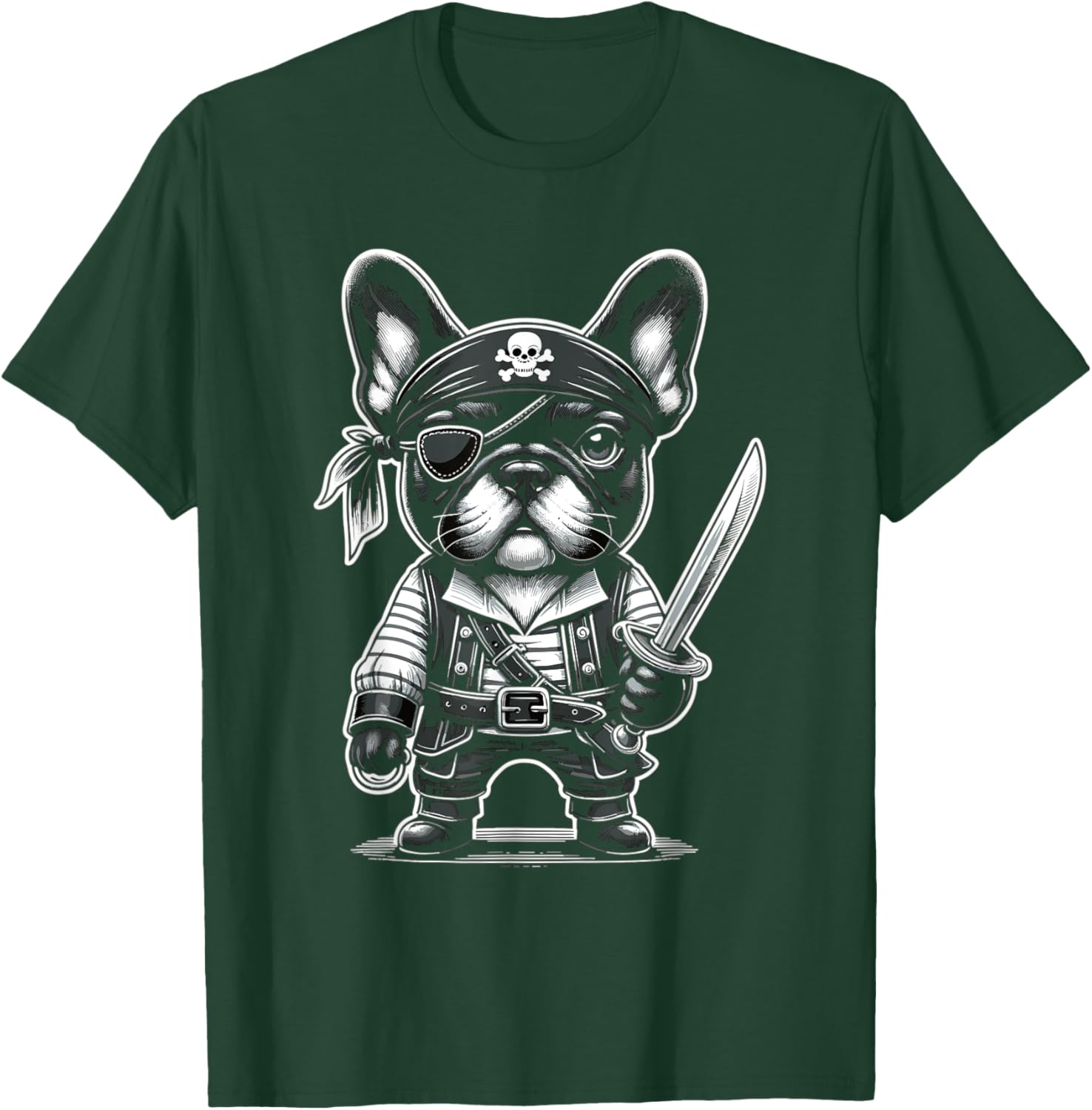 French Bulldog Pirate Dog Halloween Party Women Kids T-Shirt - T-Shirt | Forest