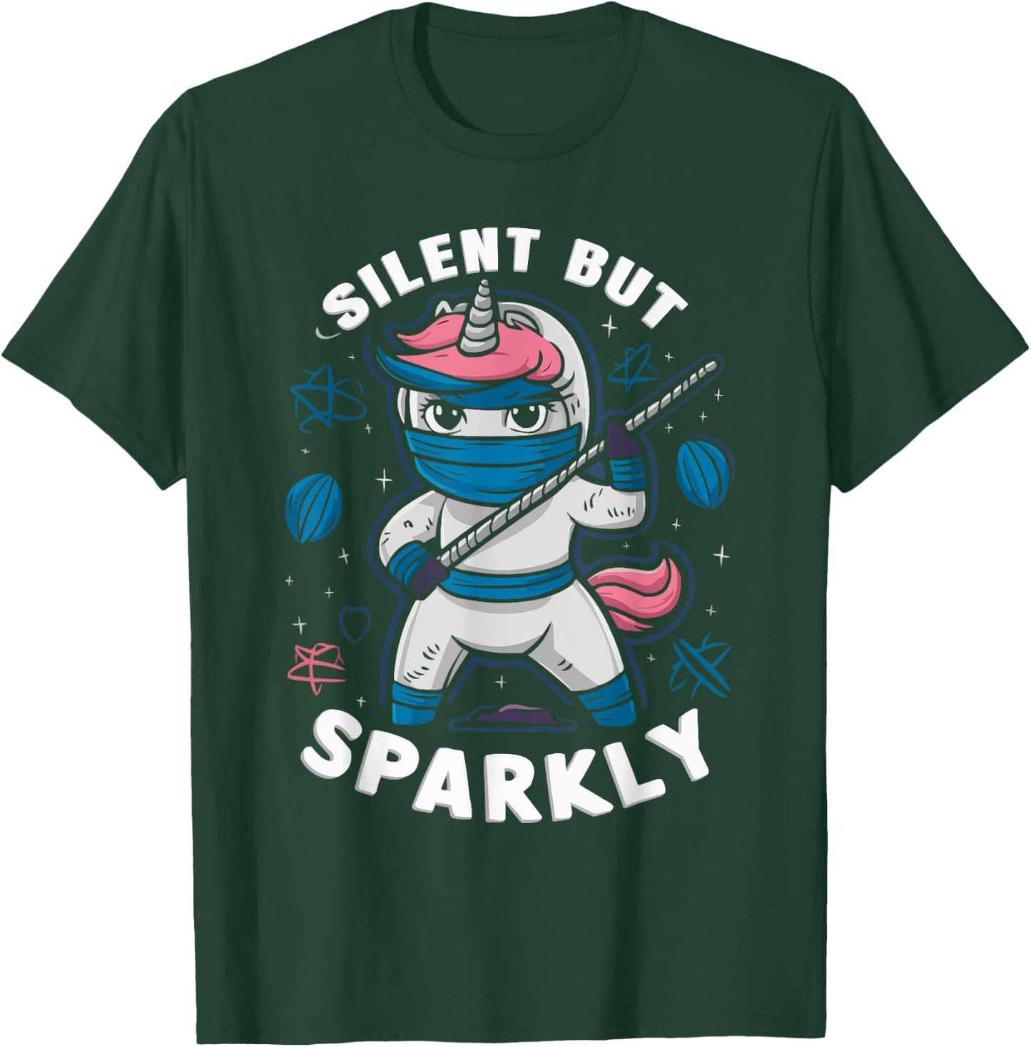 Ninjacorn Unicorn Lover Shuriken Kunai Shinobi Ninja T-Shirt - T-Shirt | Forest