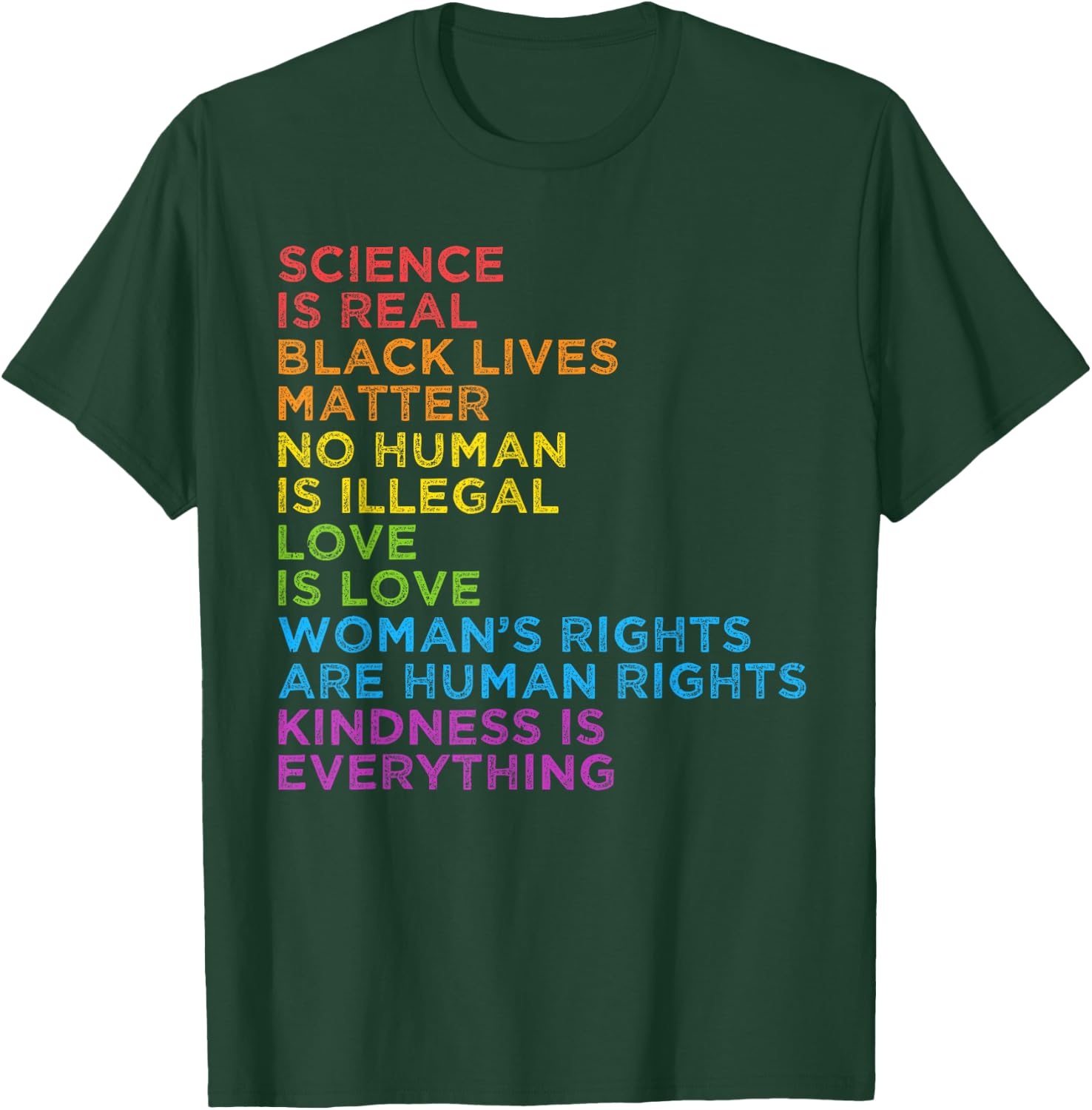 Science Kindness Equality Rainbow LGBT Gay Pride Human Right T-Shirt - T-Shirt | Forest
