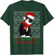 Ugly Christmas Black Cat Santa Hat Scarf Cute Tuxedo Cat Men Women Kids T-Shirt - T-Shirt | Forest