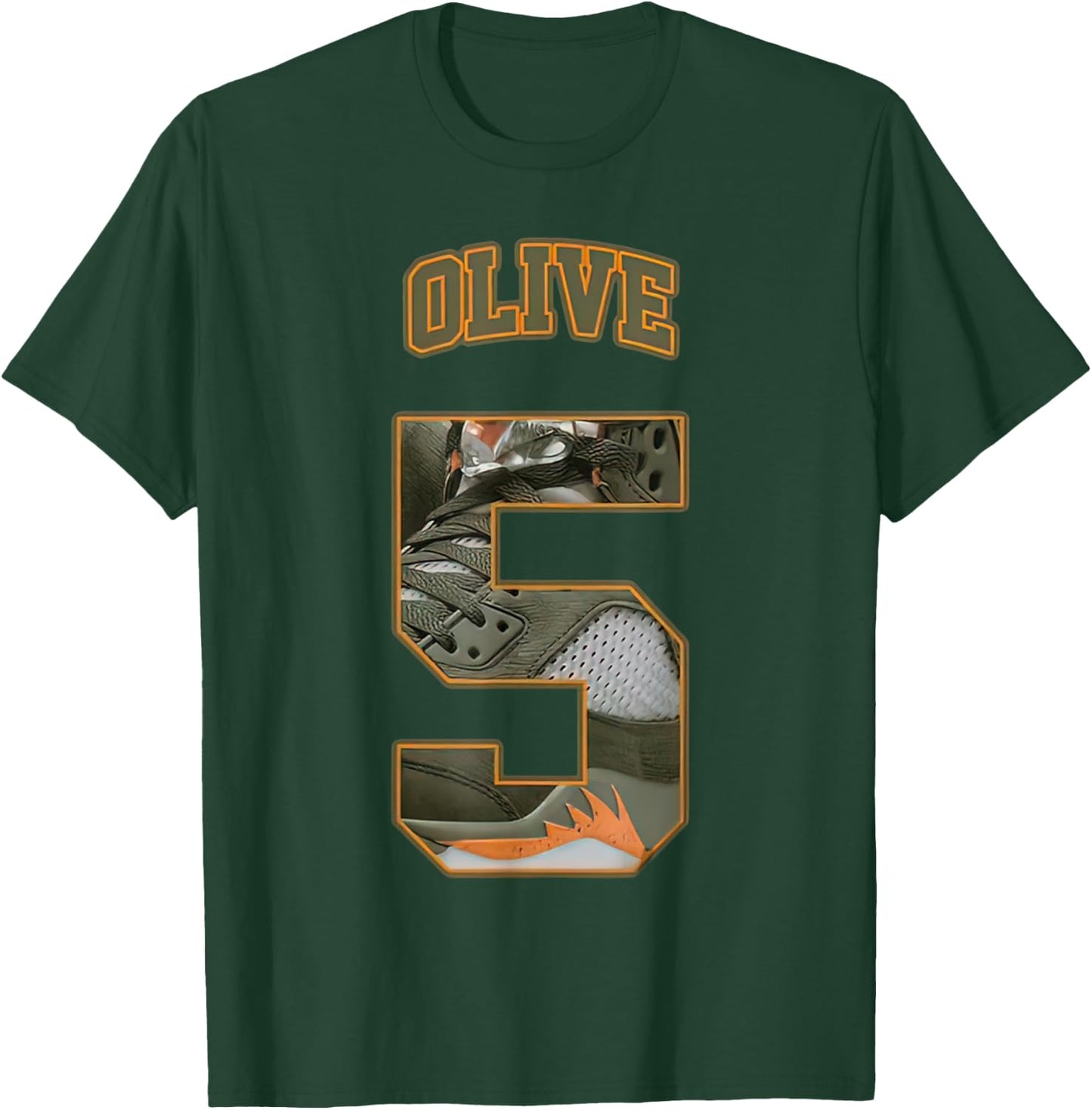 Number 5 Olive 5s Loser Lover Matching Retro T-Shirt - T-Shirt | Forest