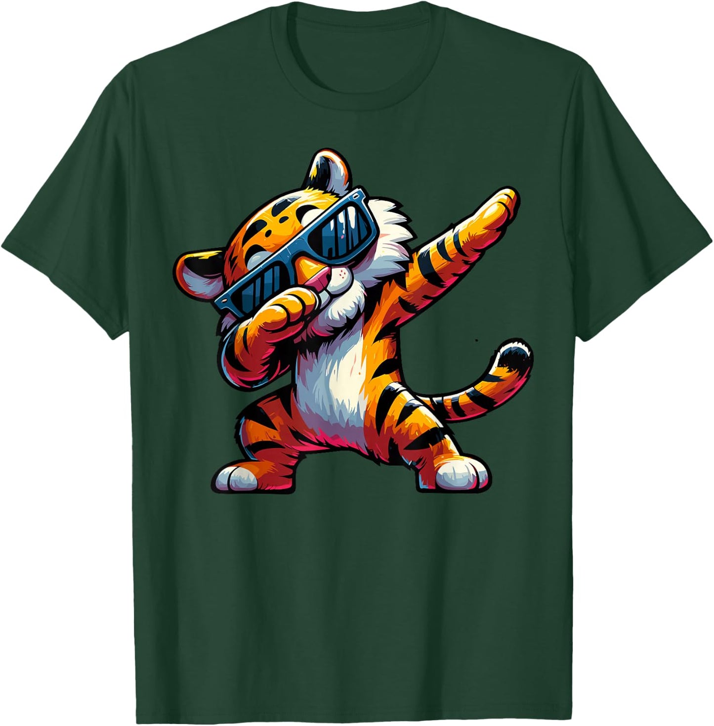 Dabbing Tiger With Sunglasses Cool Dabbing Tiger T-Shirt - T-Shirt | Forest