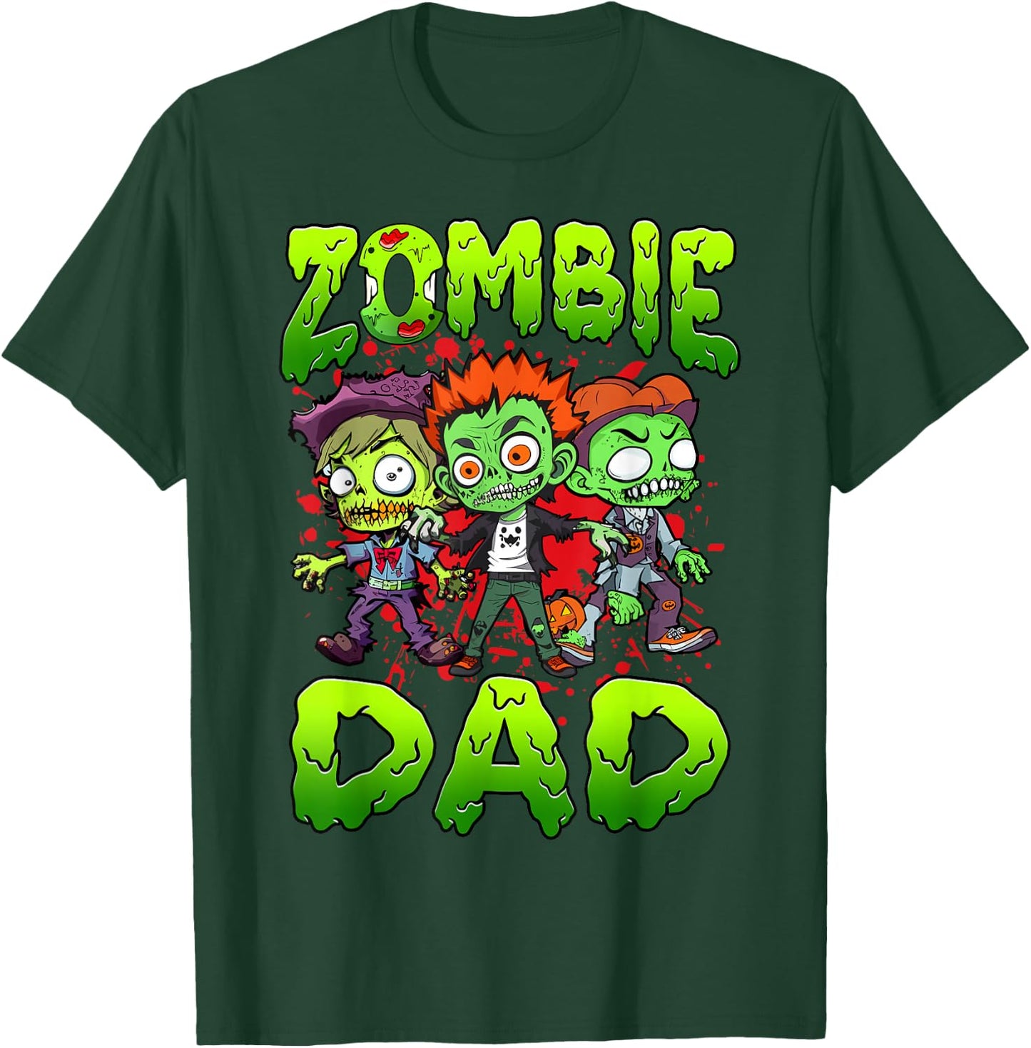 Zombie Dad Halloween Costume Family Matching T-Shirt - T-Shirt | Forest