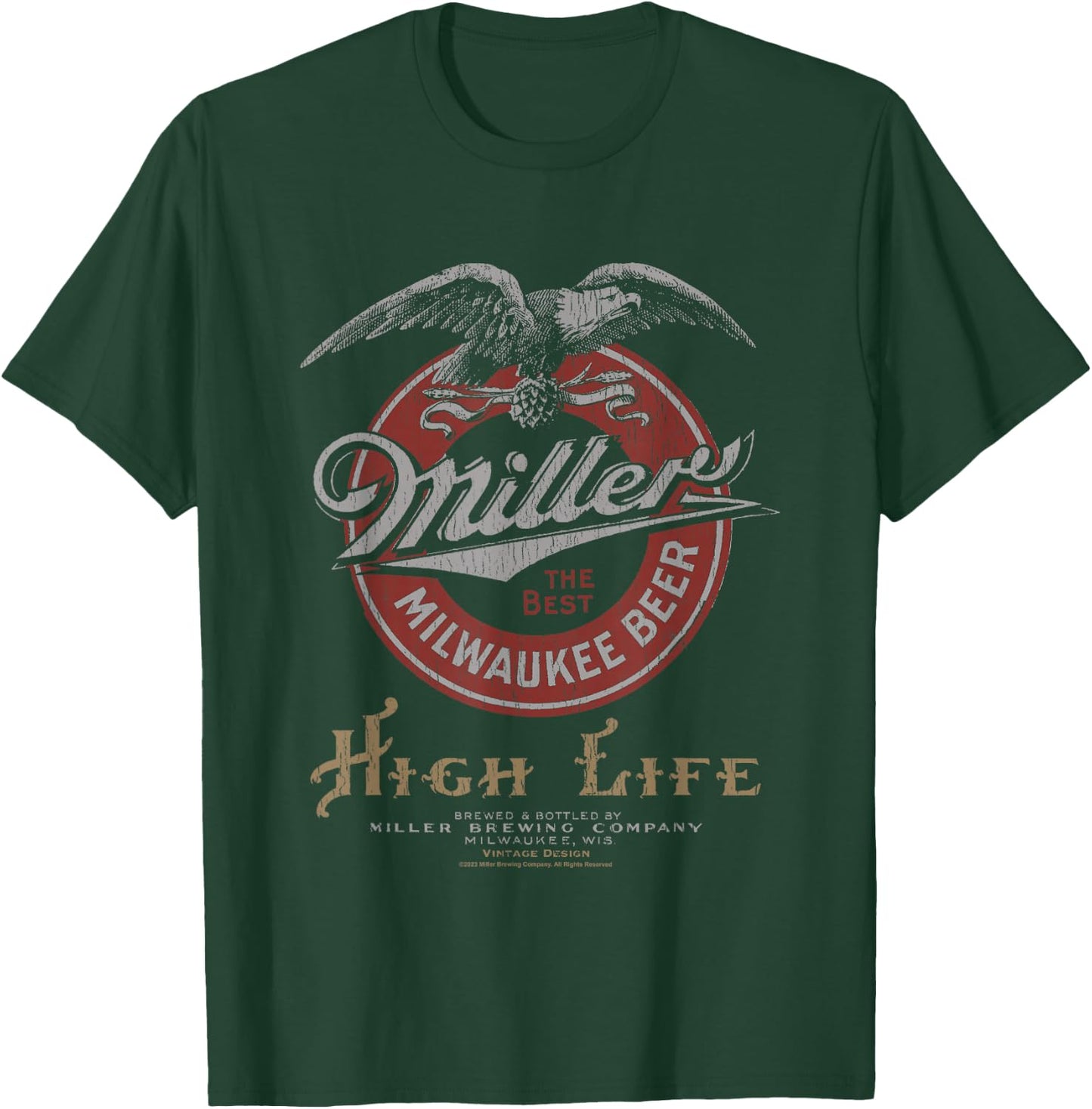 Miller High Life The Best Milwaukee Beer Vintage Logo T-Shirt - T-Shirt | Forest