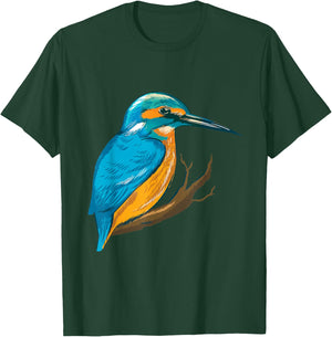 Kingfisher Bird Blue Feathered Bird Birding Bird Watching T-Shirt - T-Shirt | Forest