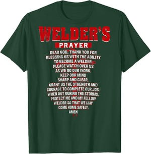 Welder Prayer Cross Welding Christian Dad Husband T-Shirt - T-Shirt | Forest