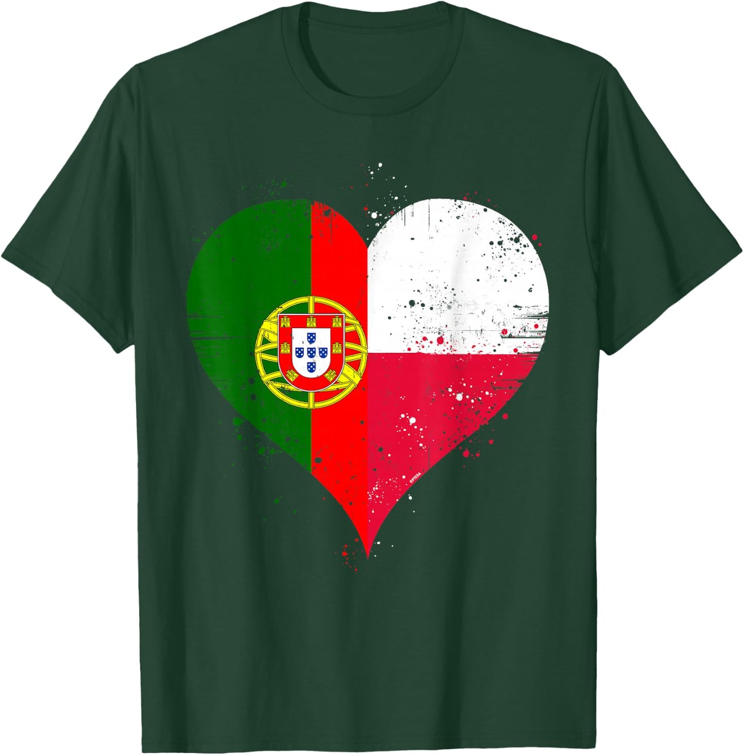 Polish Portuguese Pride A Cool Vintage Poland Portugal Flag T-Shirt - T-Shirt | Forest