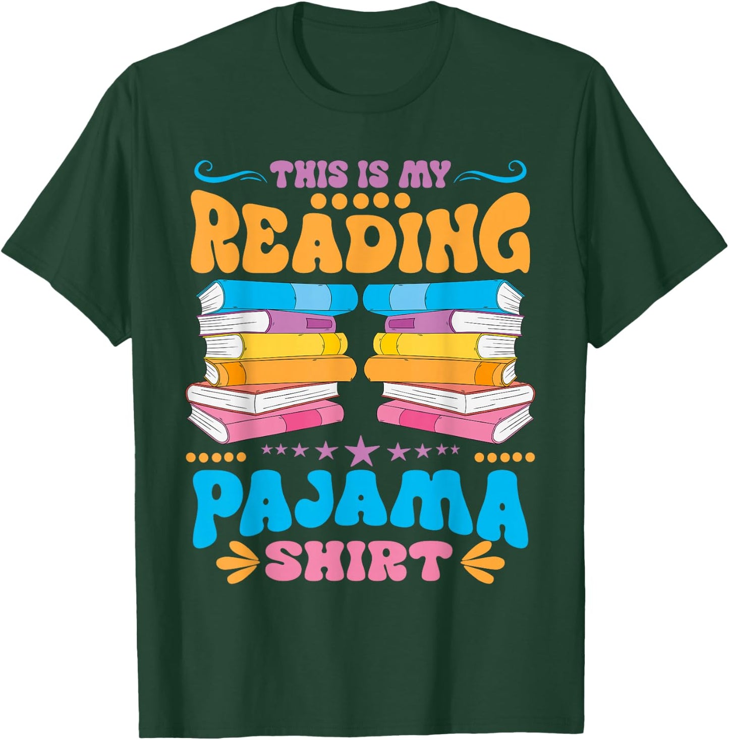 This Is My Reading Pajama Book Bookworm Librarian Reading T-Shirt - T-Shirt | Forest