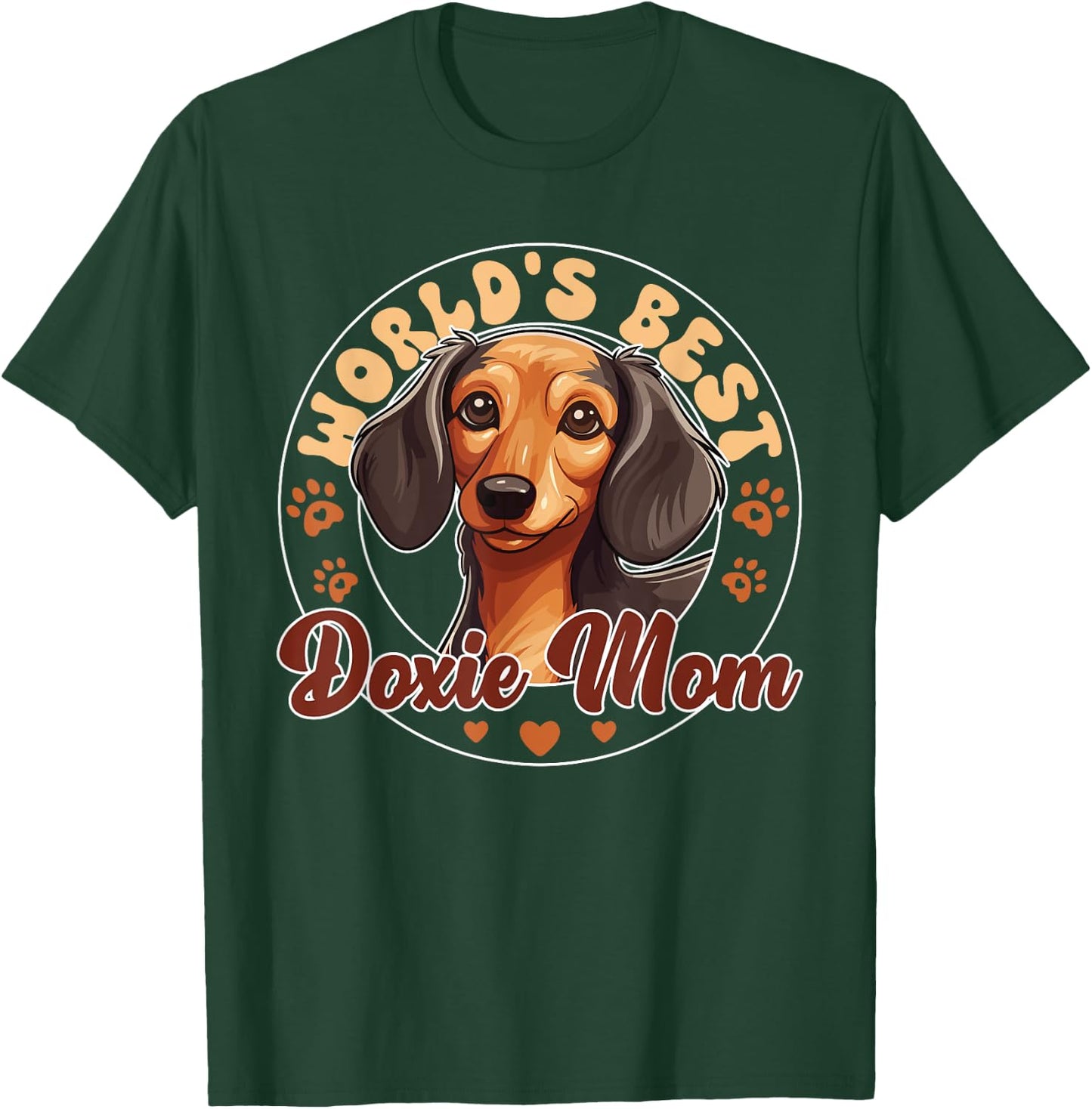 Dachshund Dog World's Best Doxie Mom Men Women Kids T-Shirt - T-Shirt | Forest