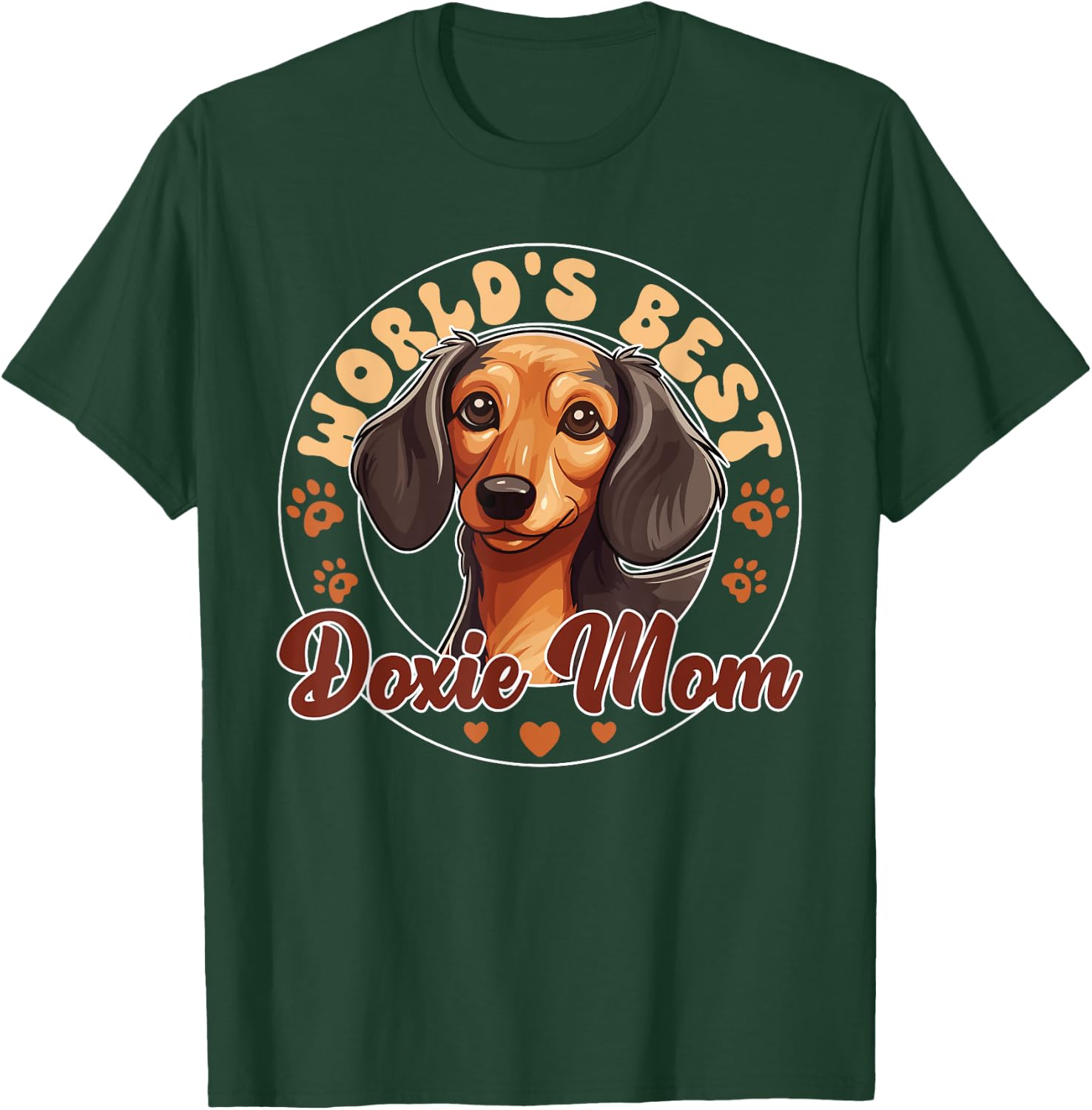 Dachshund Dog World's Best Doxie Mom Men Women Kids T-Shirt - T-Shirt | Forest