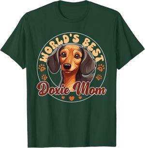 Dachshund Dog World's Best Doxie Mom Men Women Kids T-Shirt - T-Shirt | Forest
