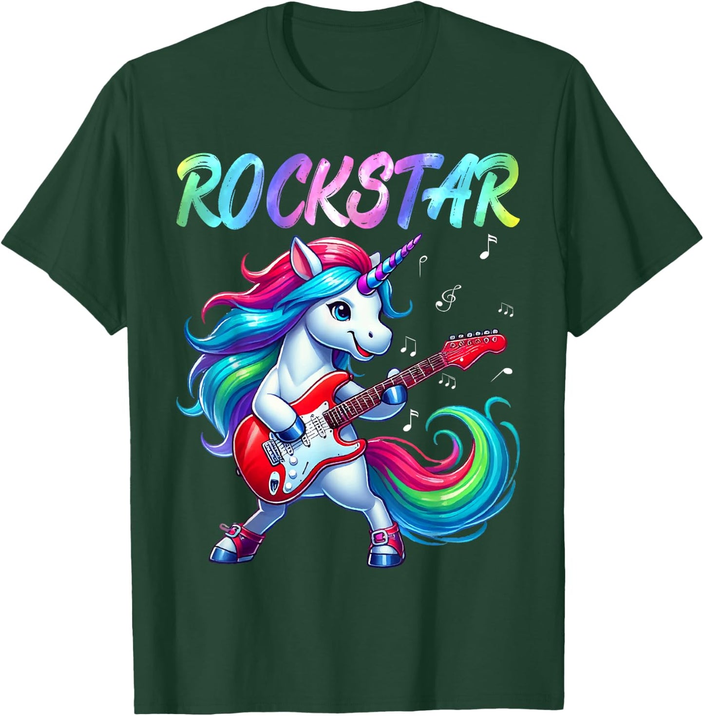 Unicorn Rock Star Guitar Rockin' Music Singer T-Shirt - T-Shirt | Forest