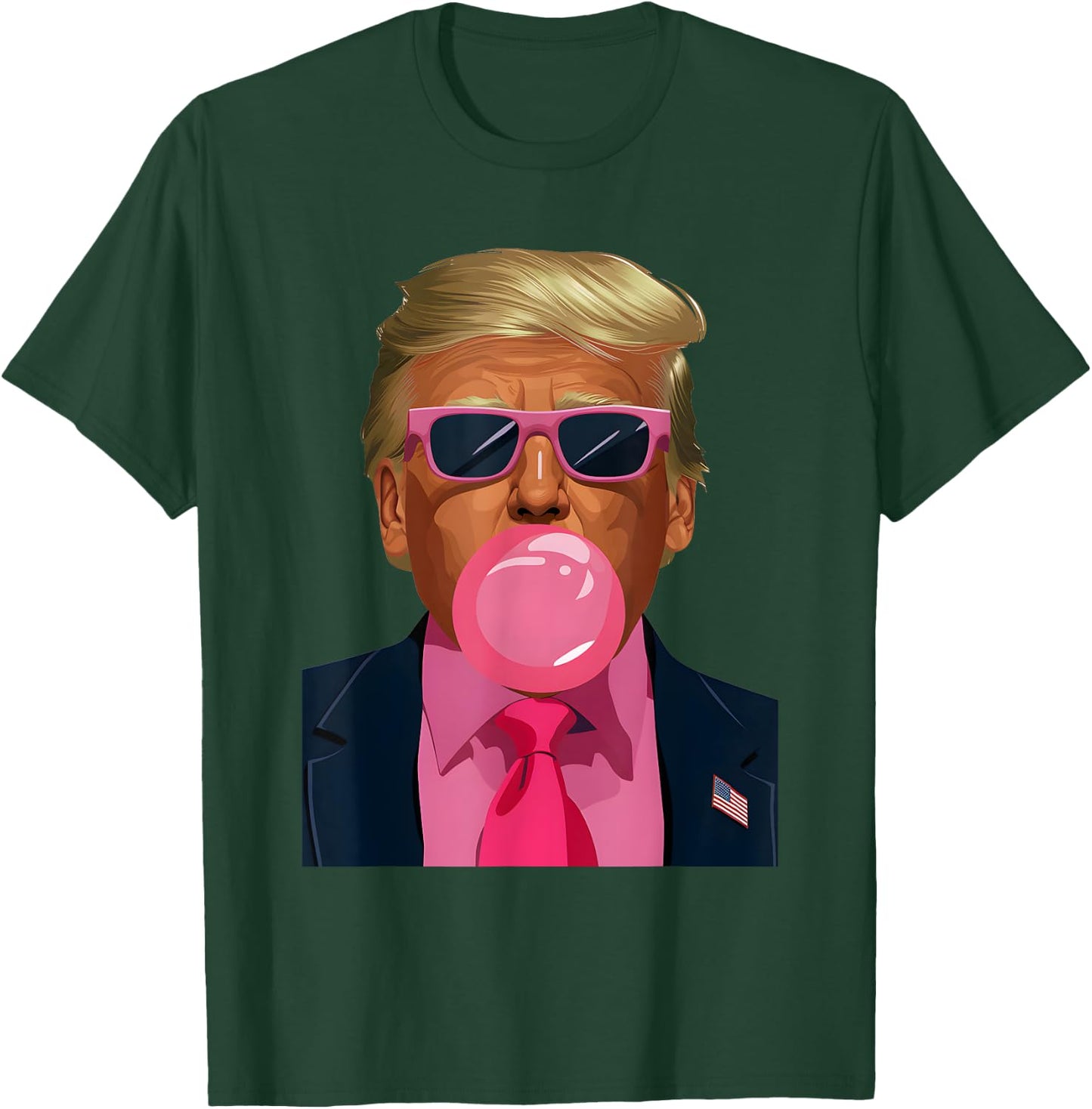 Pink Sunglasses Trump Bubble Gum 2024 Vote President Funny T-Shirt - T-Shirt | Forest