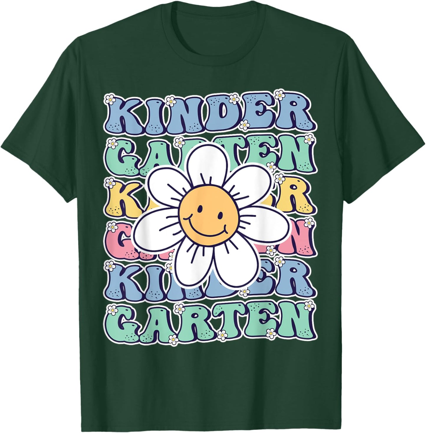 Groovy Kindergarten Back To School First Day of Kindergarten T-Shirt - T-Shirt | Forest