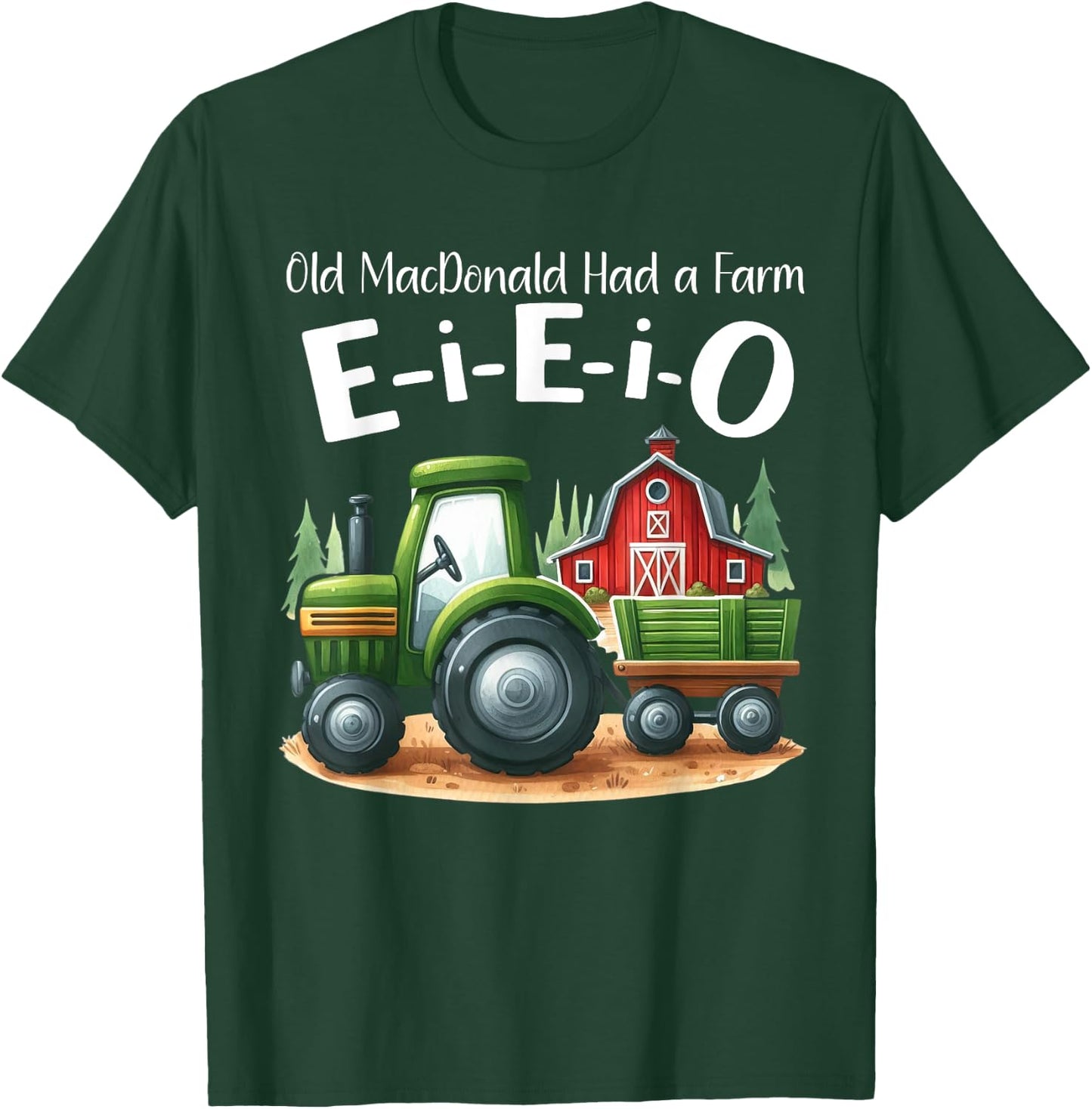 Toddler Kids Old MacDonald Had a Farm E-I-E-I-O Nursery Song T-Shirt - T-Shirt | Forest