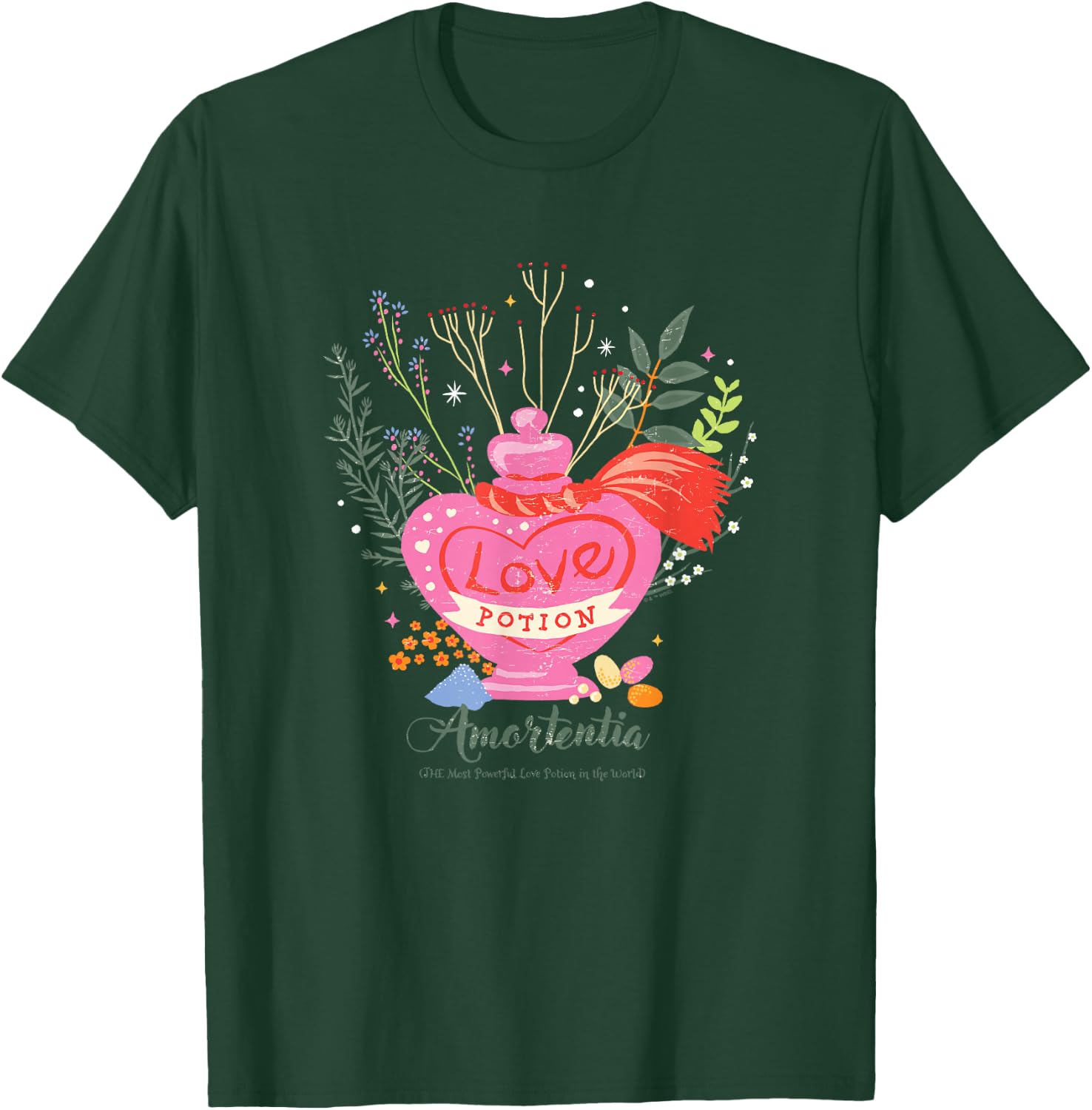 Harry Potter Amortentia Love Potion Heart Shape Bottle Logo T-Shirt - T-Shirt | Forest