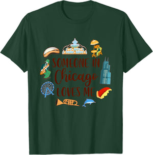 Chicago Traveling Lover Baby Someone in Chicago Loves Me T-Shirt - T-Shirt | Forest