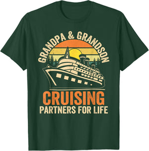 Grandpa Grandson Cruising Partner For Life Cruise Vacations T-Shirt - T-Shirt | Forest