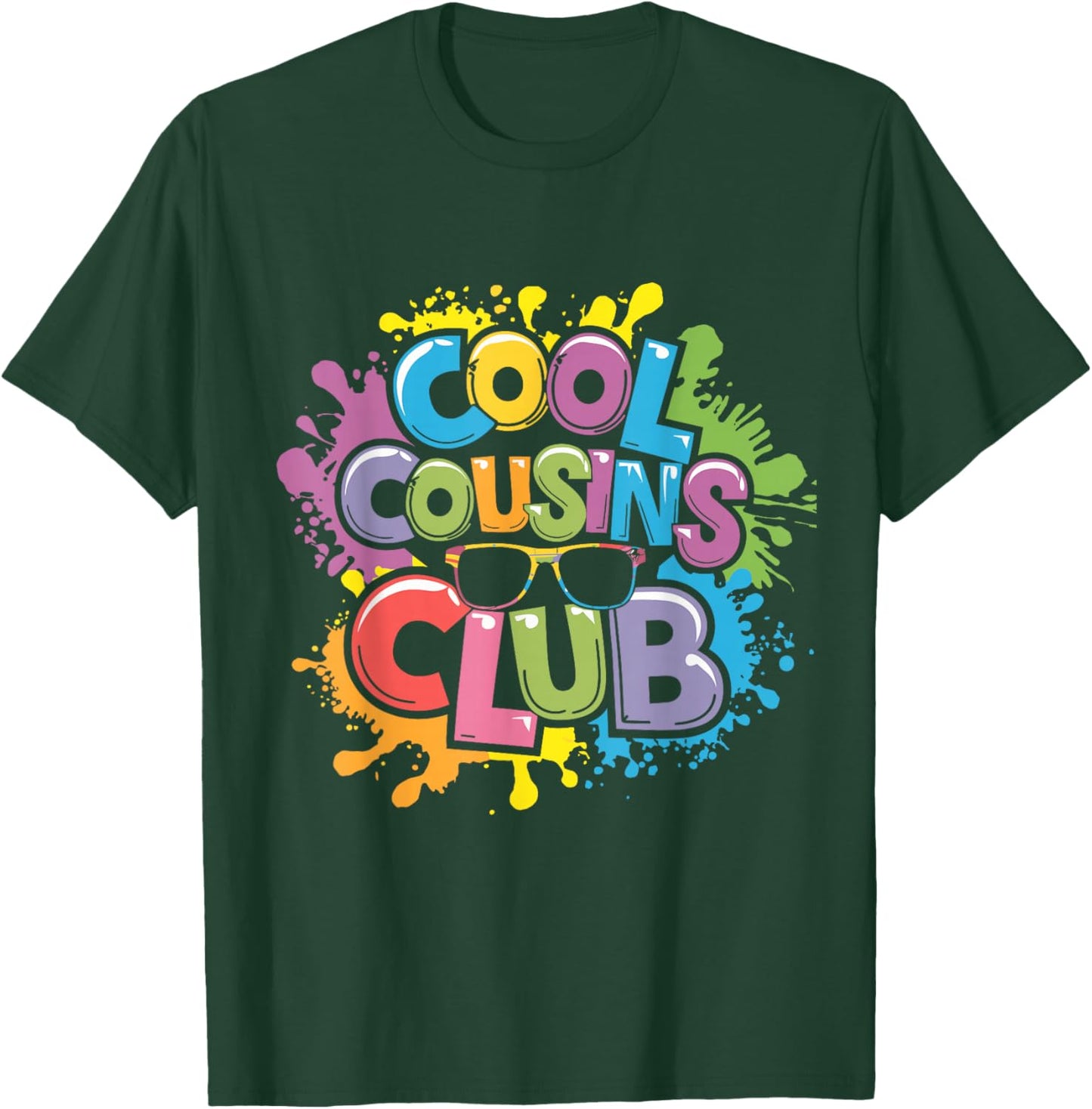 Funny Cool Cousins Club -Adults, -Kids Club - Black - Small - Short Sleeve - Modern Playful - Family Crew Graphic T-Shirt - T-Shirt | Forest