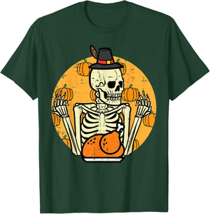 Thanksgiving Skeleton Turkey Day Halloween Men Women Kids T-Shirt - T-Shirt | Forest