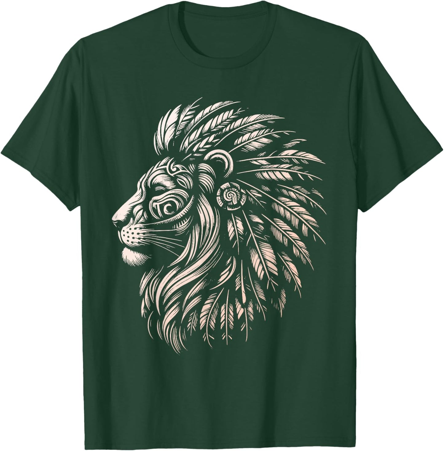 Native American Indian Day Pride Indigenous Cherokee Lion T-Shirt - T-Shirt | Forest