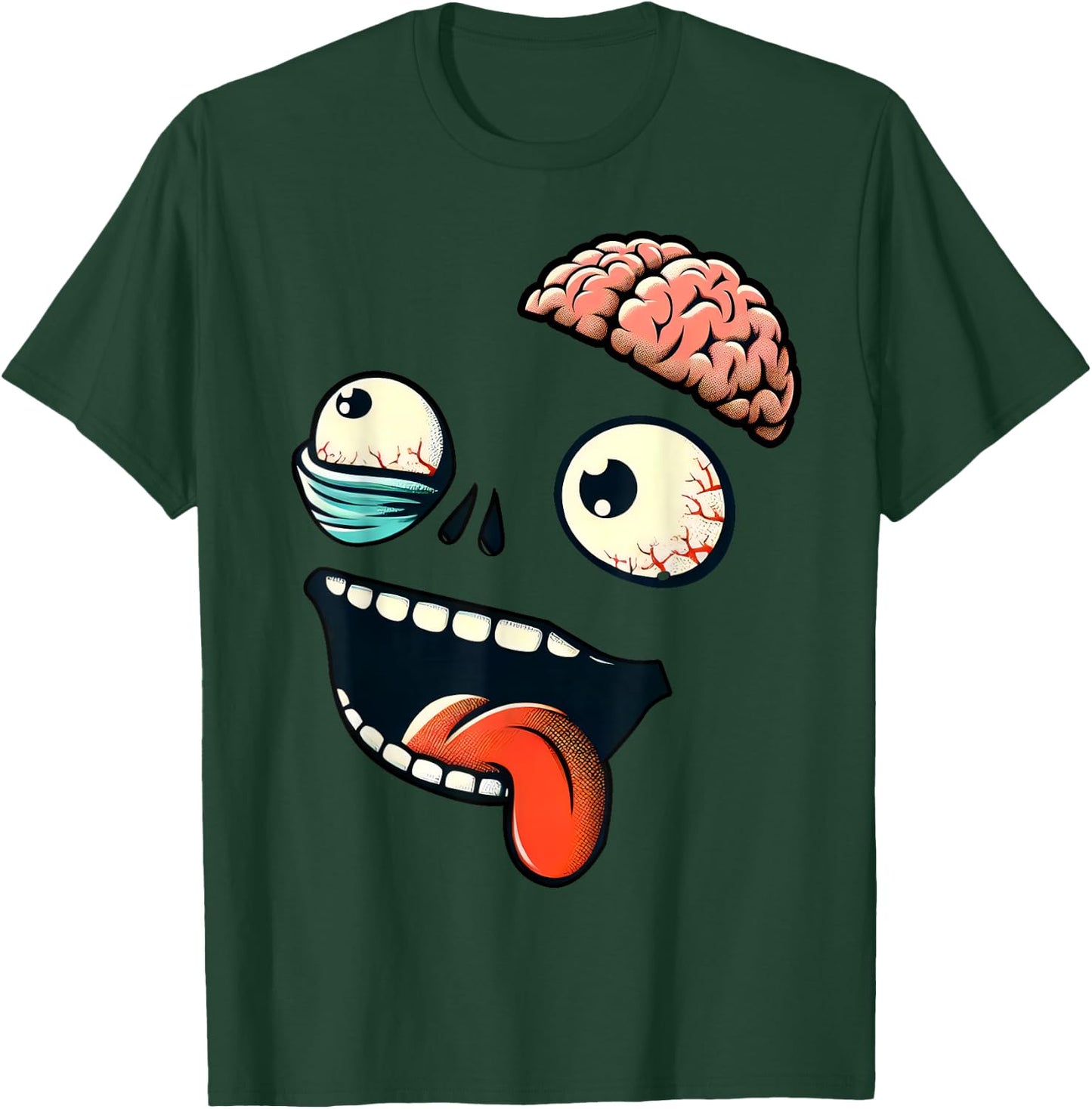 Monster Face Halloween Matching Costume Zombie Boy Girl Kid T-Shirt - T-Shirt | Forest