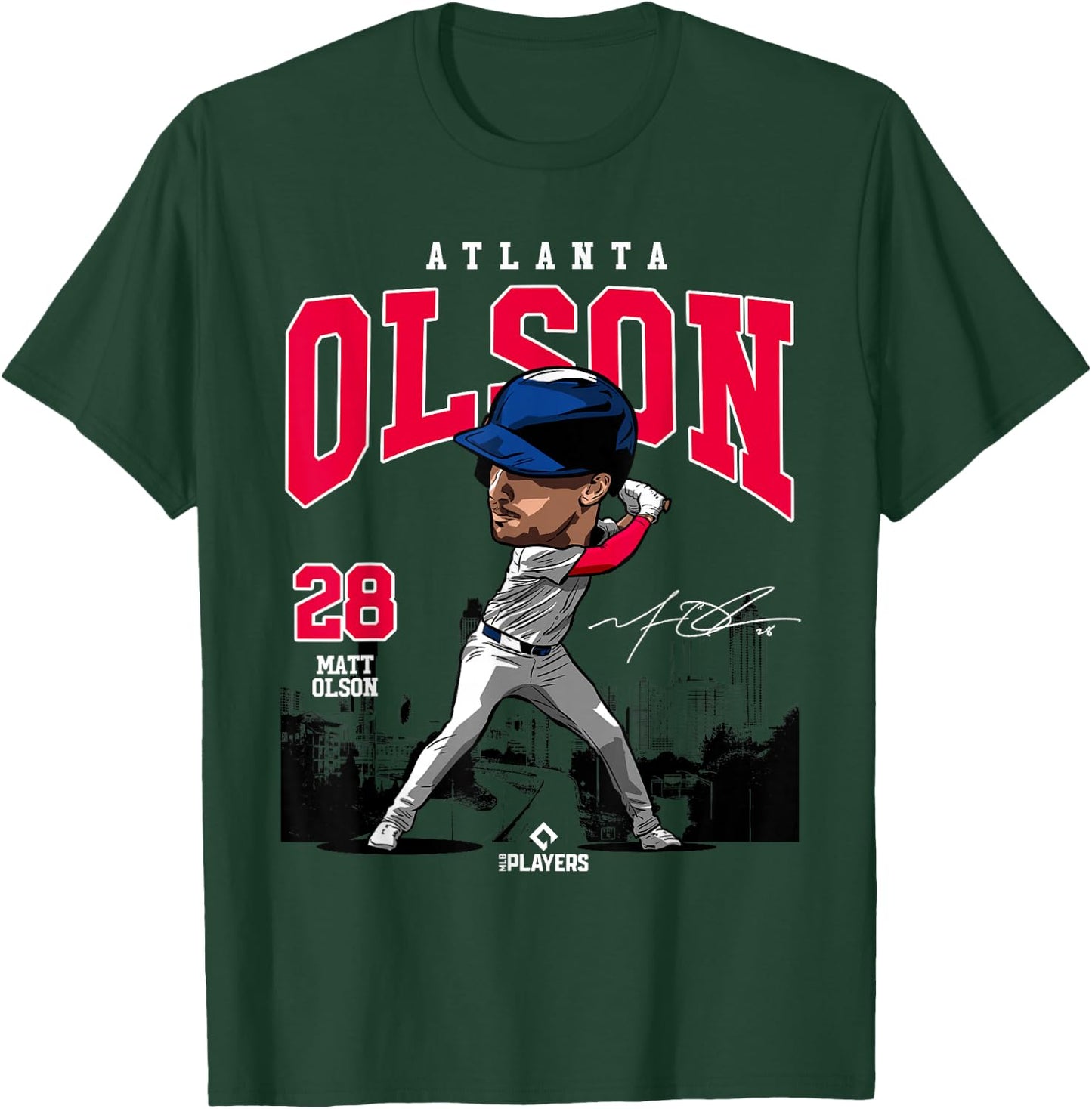 Matt Olson | Atlanta Baseball MLB Players | MLBOLS4027 T-Shirt - T-Shirt | Forest
