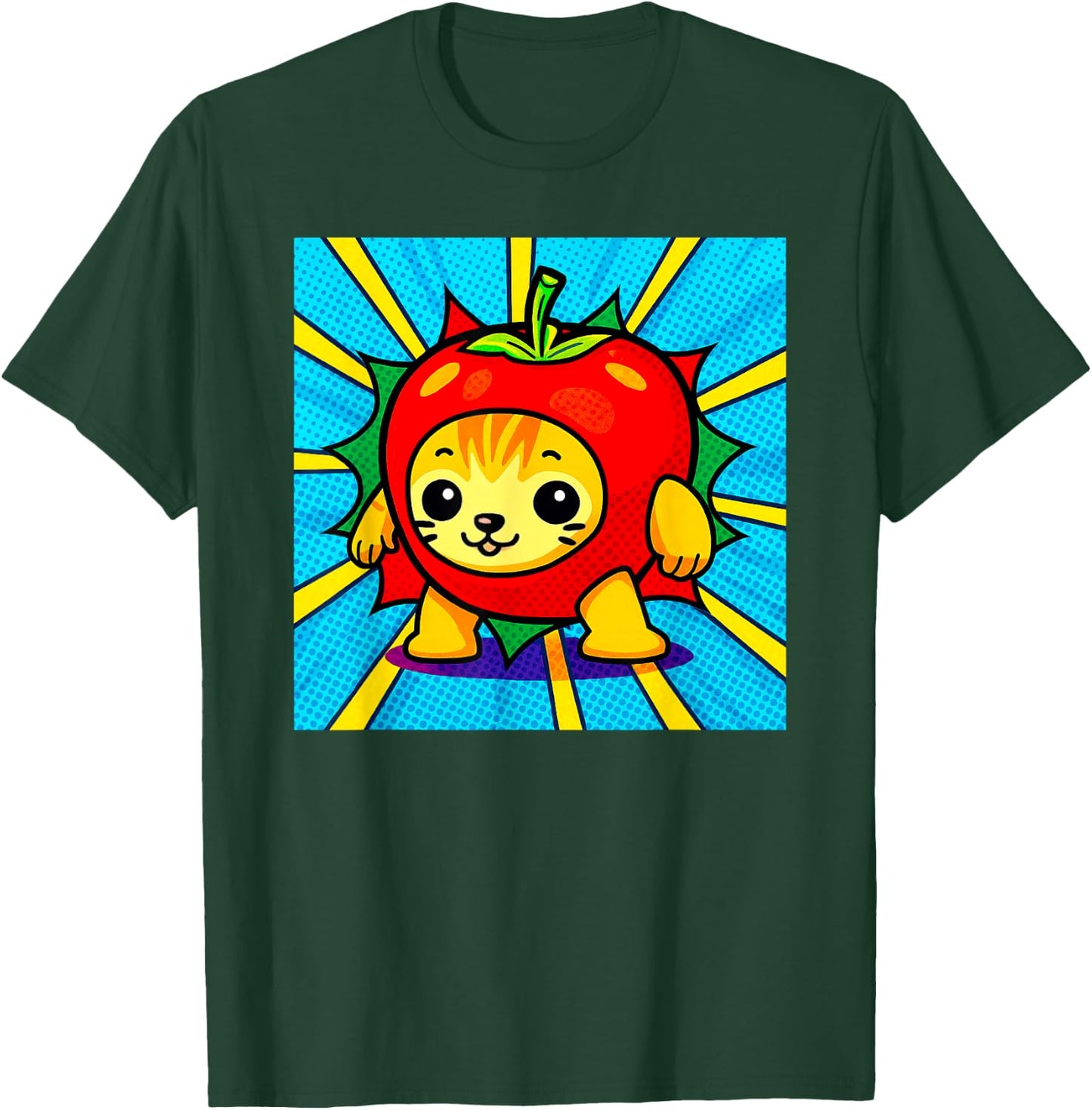Cute Apple Cat Happy AppleCat Meme Kitty Cat Lovers Meme T-Shirt - T-Shirt | Forest
