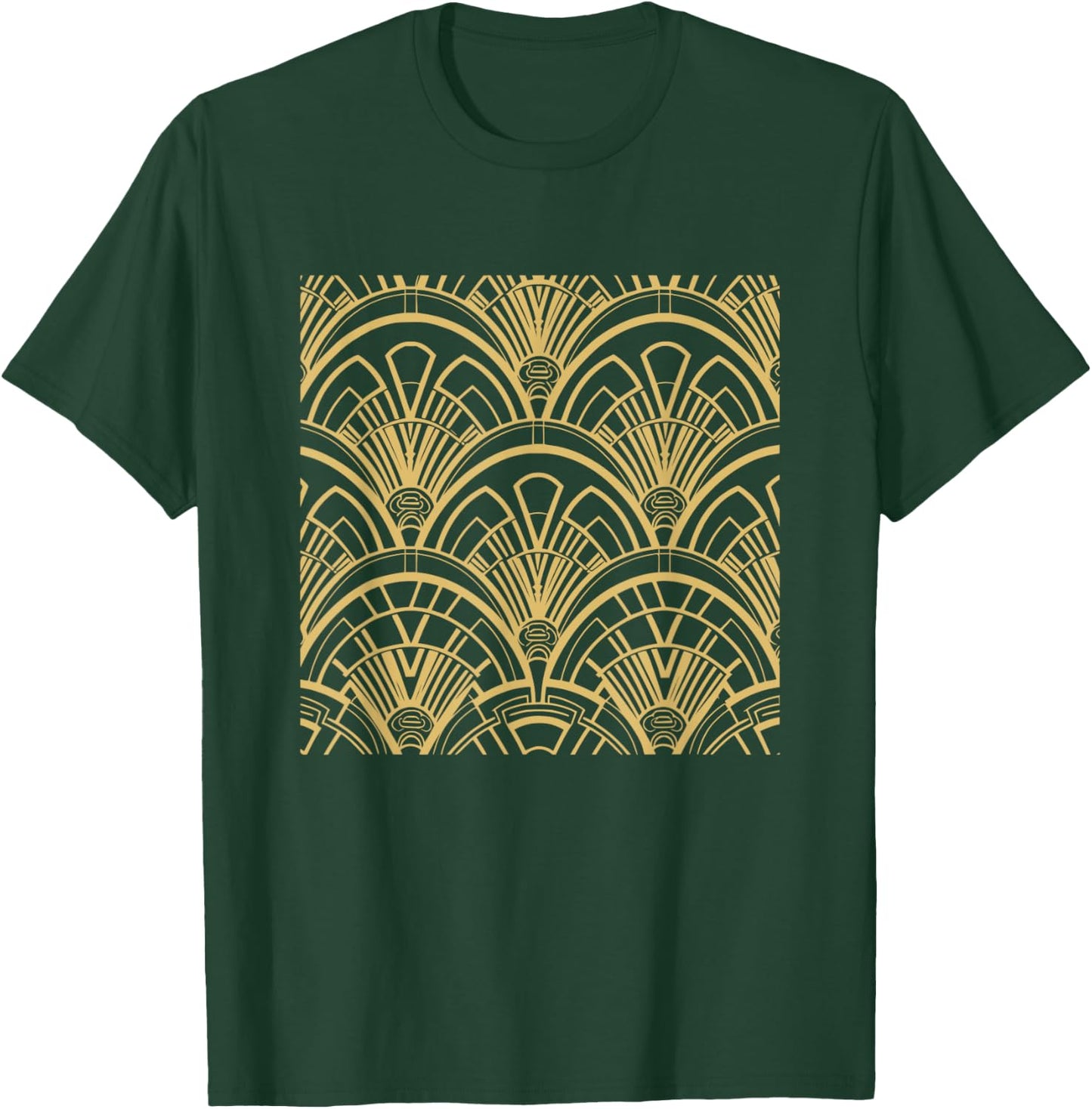 Black & Gold Pattern Art Deco T-Shirt - T-Shirt | Forest