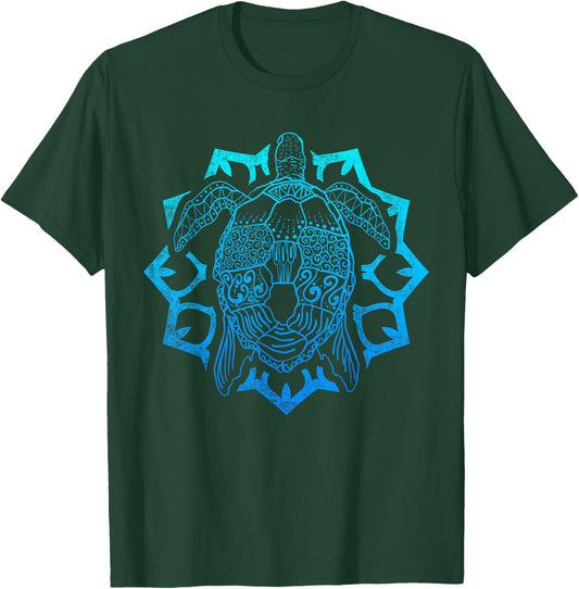 Maori Ocean Animal Lover Polynesian Tattoo Tribal Sea Turtle T-Shirt - T-Shirt | Forest