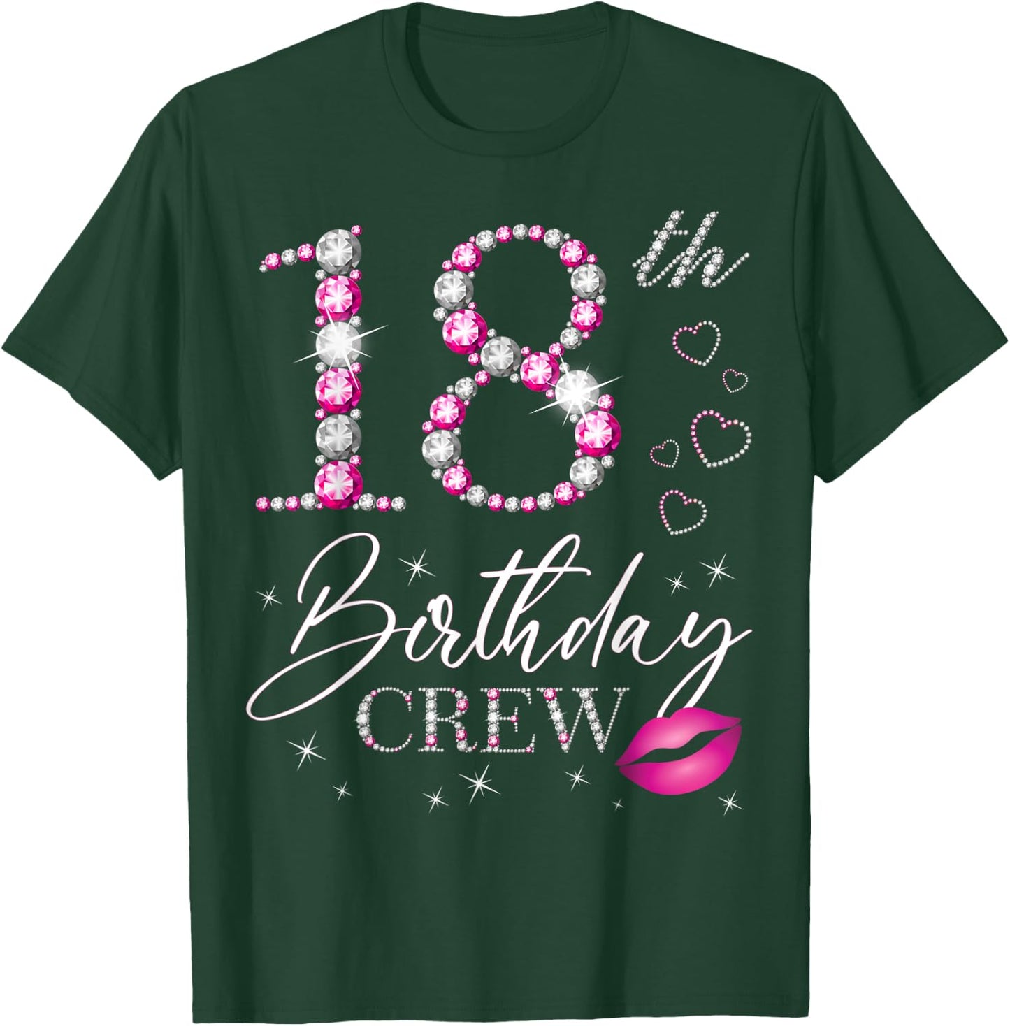 18th Birthday Crew 18th Birthday Squad 18 Years Old Bday T-Shirt - T-Shirt | Forest