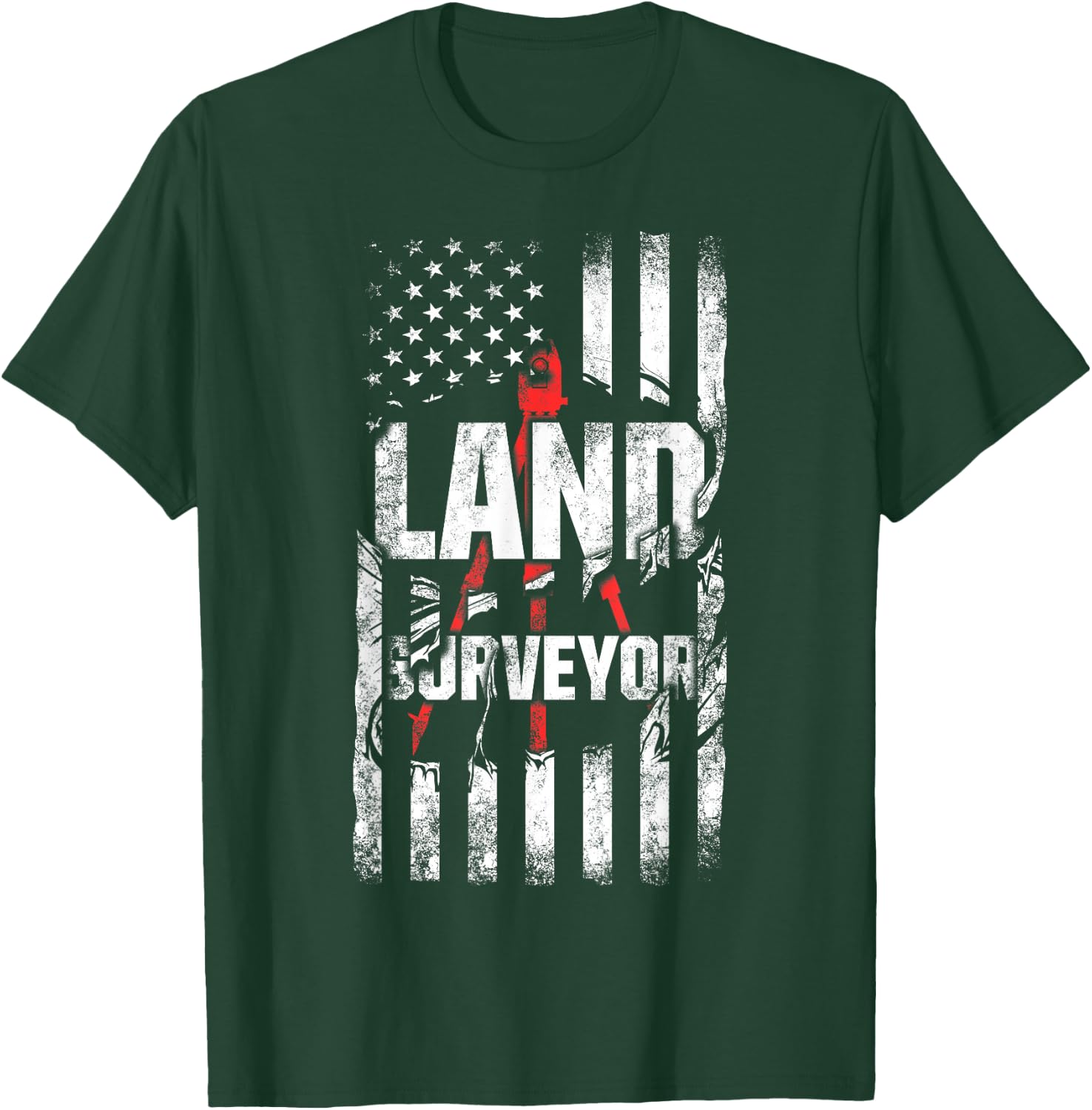 Land Surveying Flag Funny Surveyor Gifts T-Shirt - T-Shirt | Forest