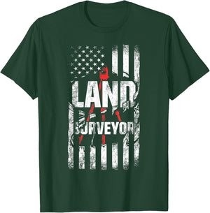 Land Surveying Flag Funny Surveyor Gifts T-Shirt - T-Shirt | Forest