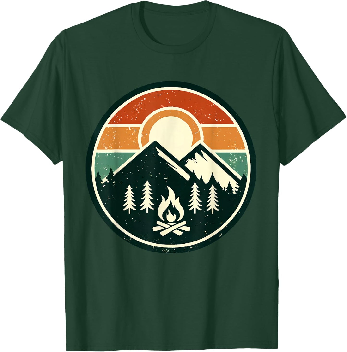 Retro Vintage Campfire Camping Camper Outdoor Camp Men Women T-Shirt - T-Shirt | Forest