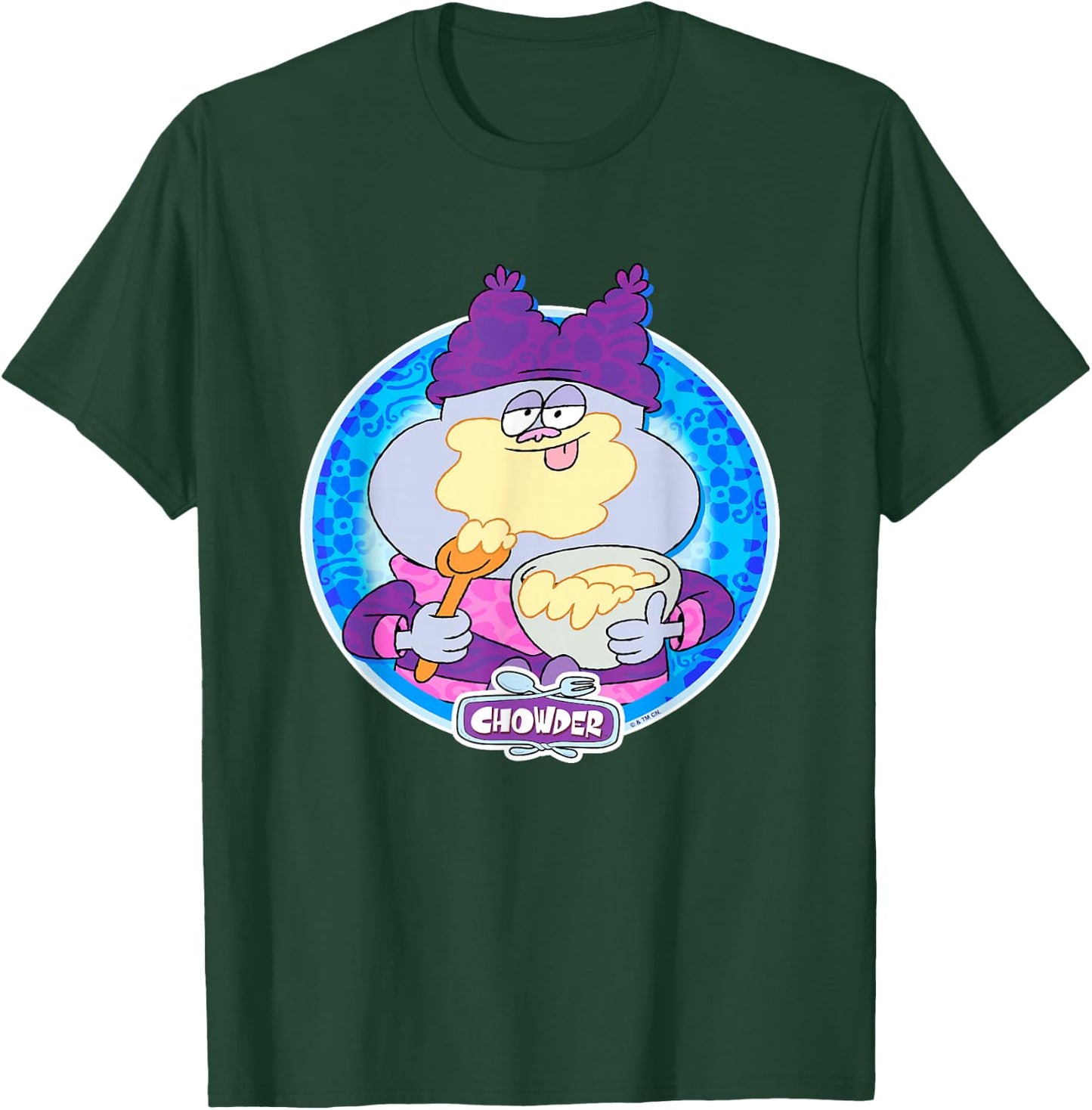 Chowder Licking The Spoon With Bowl Mix Vintage Portrait T-Shirt - T-Shirt | Forest