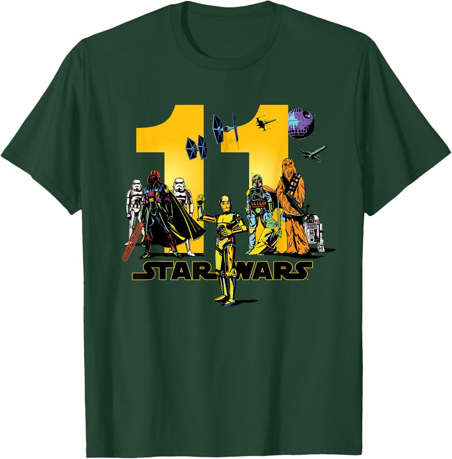 Star Wars Classic Characters Eleventh Birthday 11 Years Old T-Shirt - T-Shirt | Forest