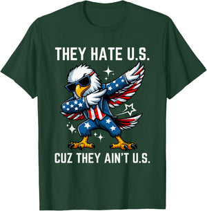 4th of July They Hate Us Cuz They Ain't Us American USA Flag Men T-Shirt - T-Shirt | Forest