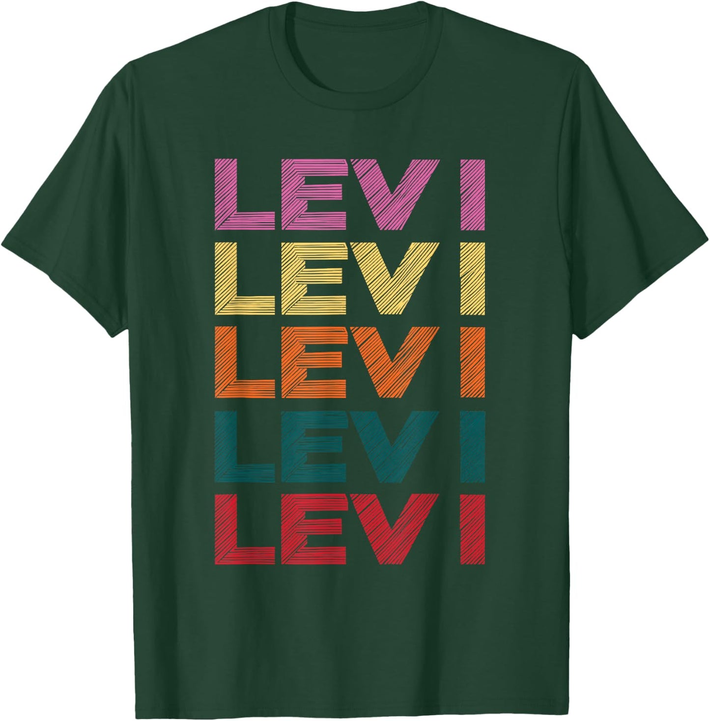 Levi Name Personalized Funny Retro Vintage T-Shirt - T-Shirt | Forest