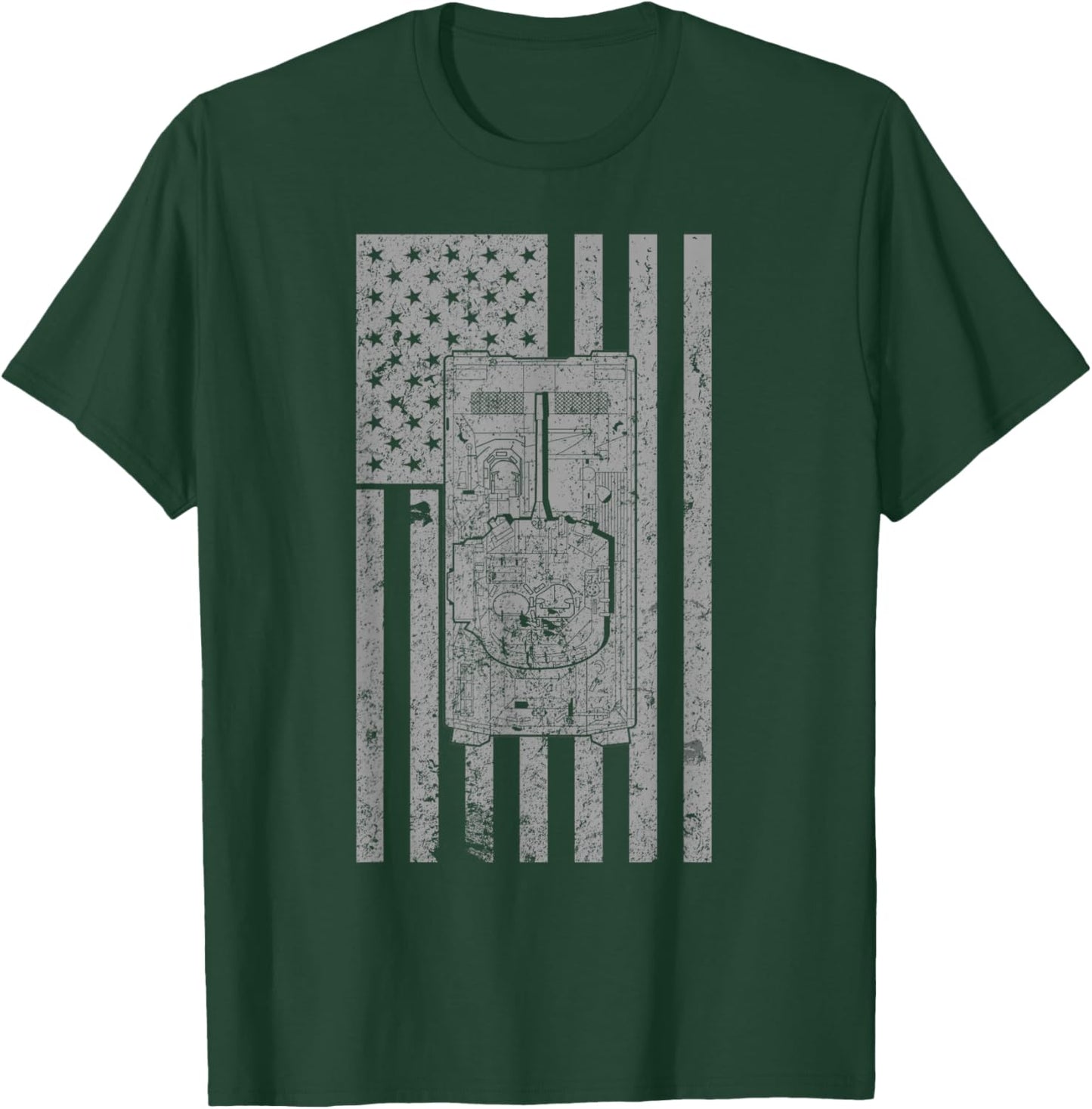 M2 Bradley IFV US Military tank Vintage Flag T-Shirt - T-Shirt | Forest