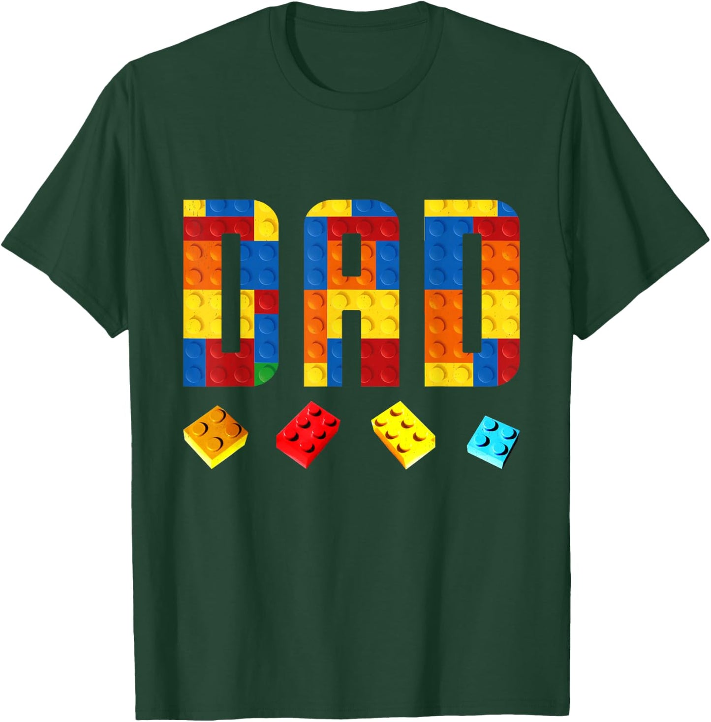 Dad Master Builder Building Blocks Birthday Family Matching T-Shirt - T-Shirt | Forest