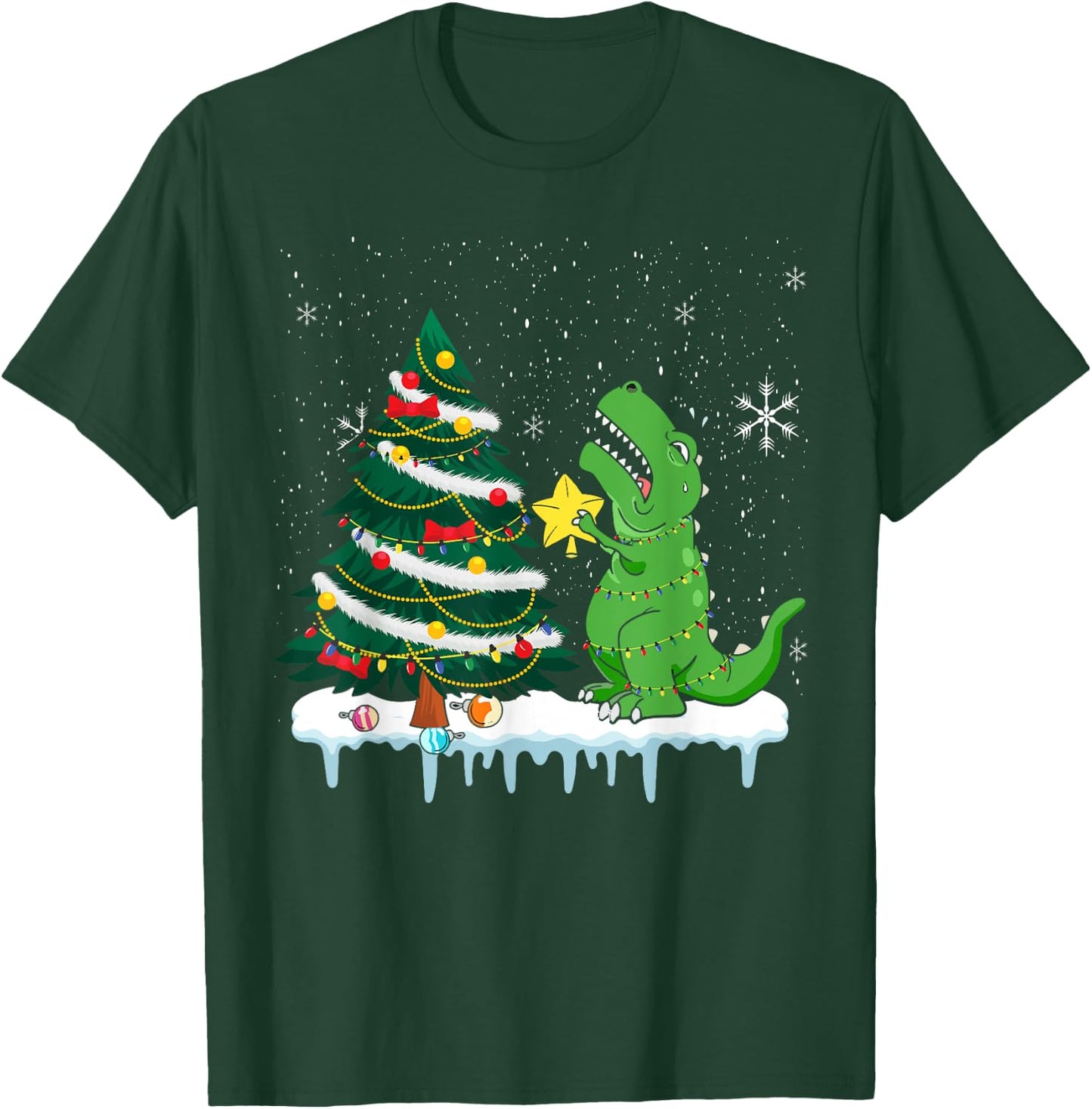 Struggle Is Real Dinosaur T Rex Christmas Tree Star Kids T-Shirt - T-Shirt | Forest