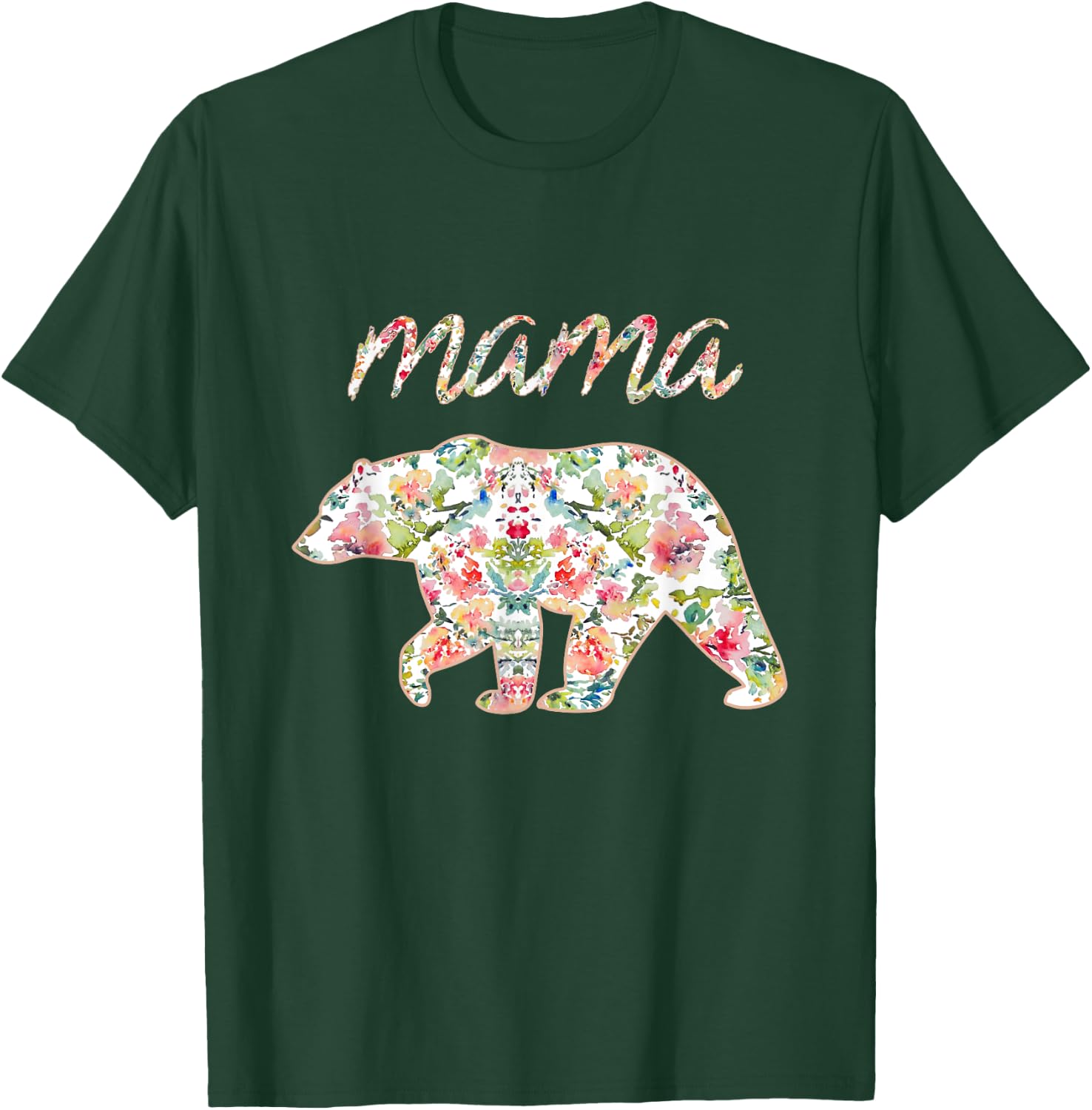 Mama Bear Shirt Floral, Mama Bear Watercolor Roses T-Shirt - T-Shirt | Forest