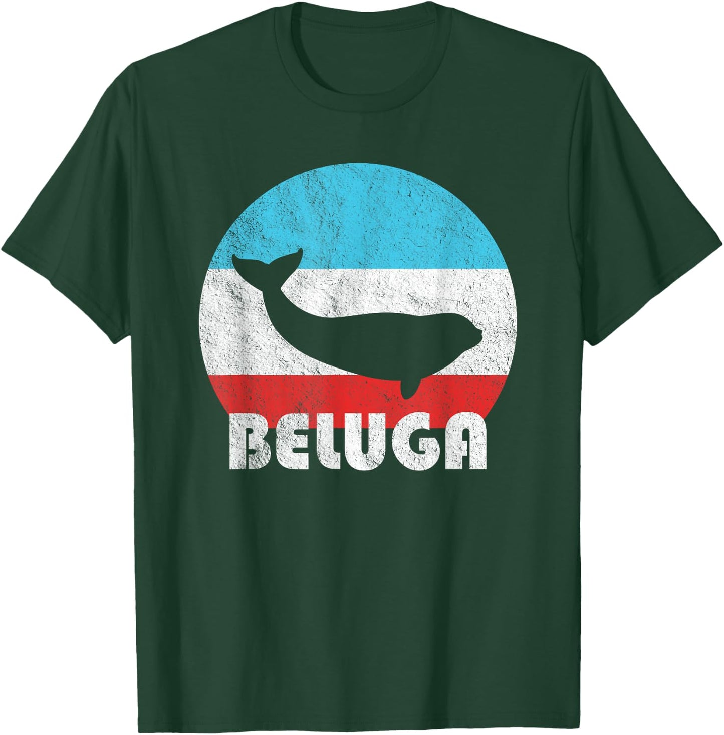 Beluga Whale Vintage Retro Silhouette Gift T-Shirt - T-Shirt | Forest