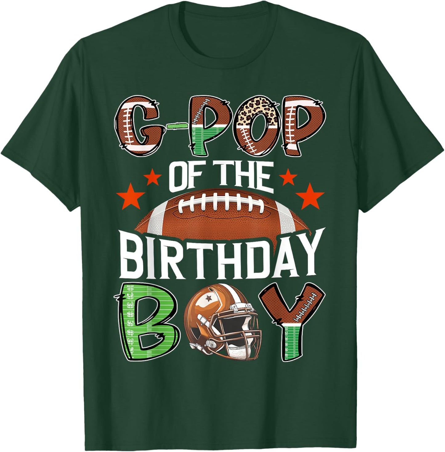G-Pop Of The Birthday Boy Game Day Football T-Shirt - T-Shirt | Forest