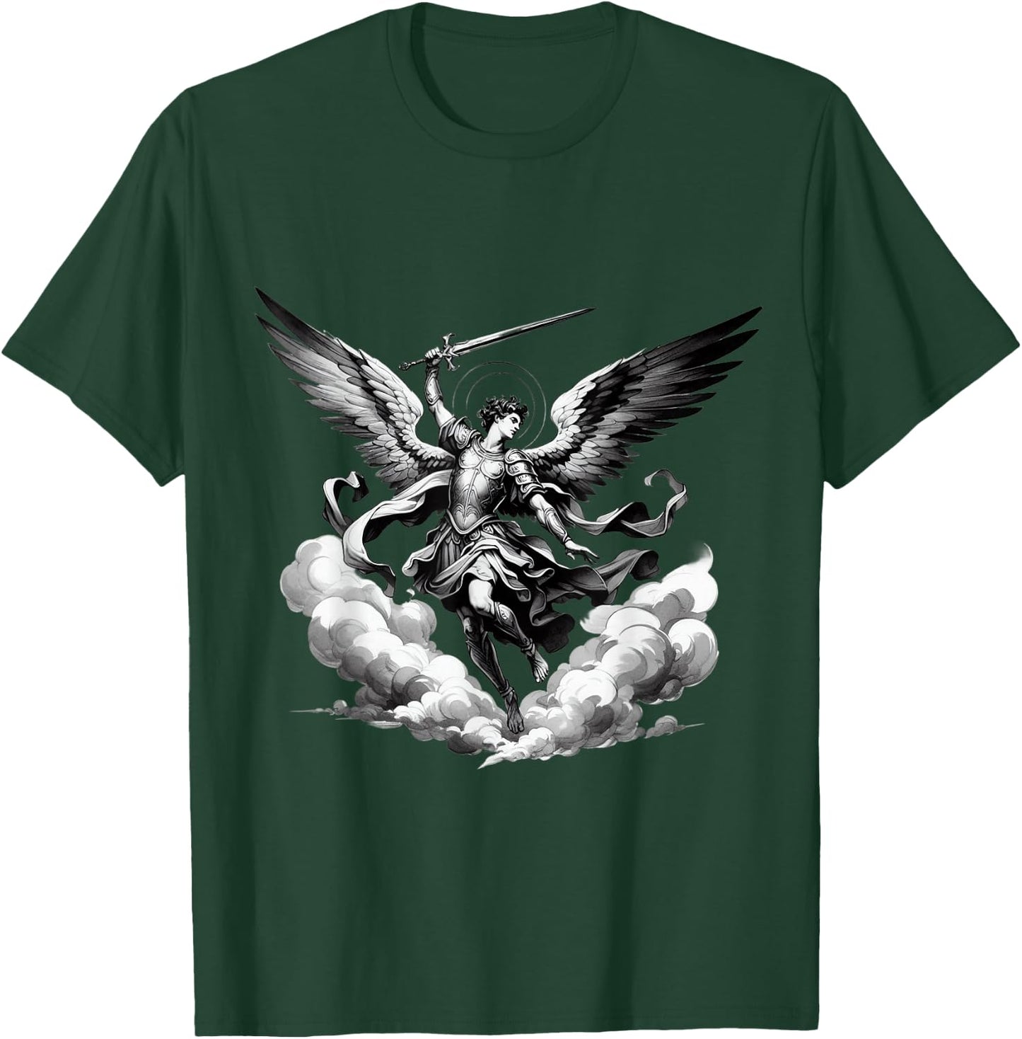 Saint Michael Archangel Catholic Angel Defend Us Christian T-Shirt - T-Shirt | Forest