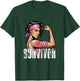 Breast Cancer Survivor Rosie Riveter Pink Awareness Women T-Shirt - T-Shirt | Forest