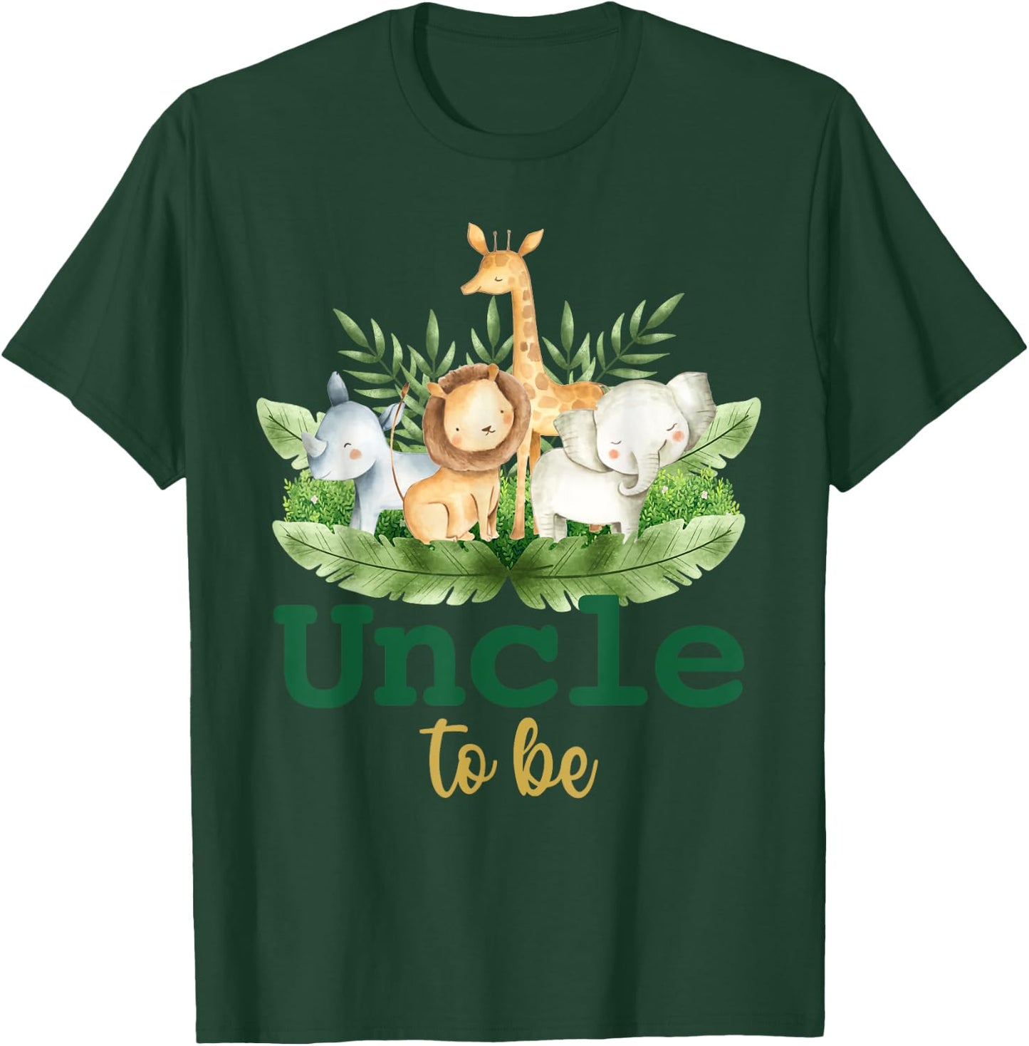 Soon To Be Uncle Jungle Animals Safari Baby Reveal T-Shirt - T-Shirt | Forest