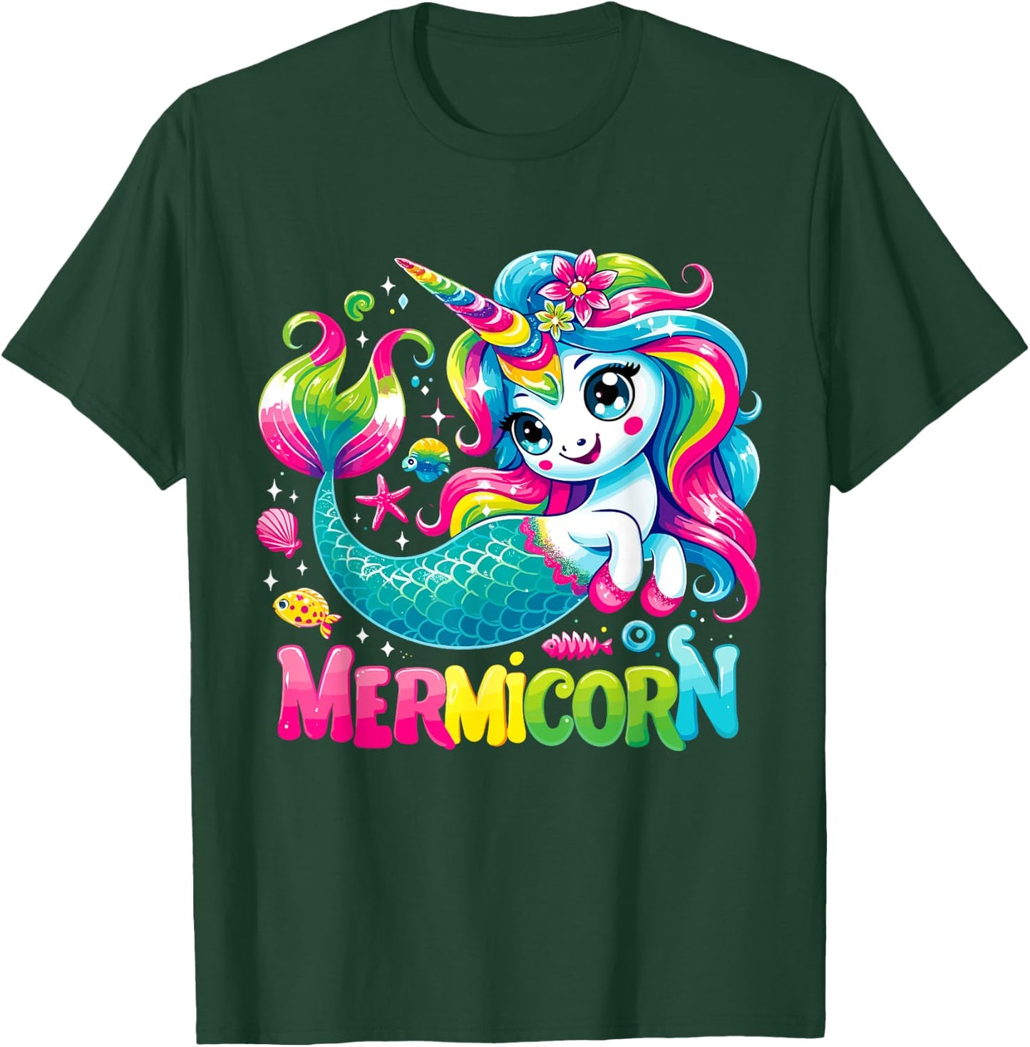 Unicorn Mermaid Mermicorn T-Shirt - T-Shirt | Forest