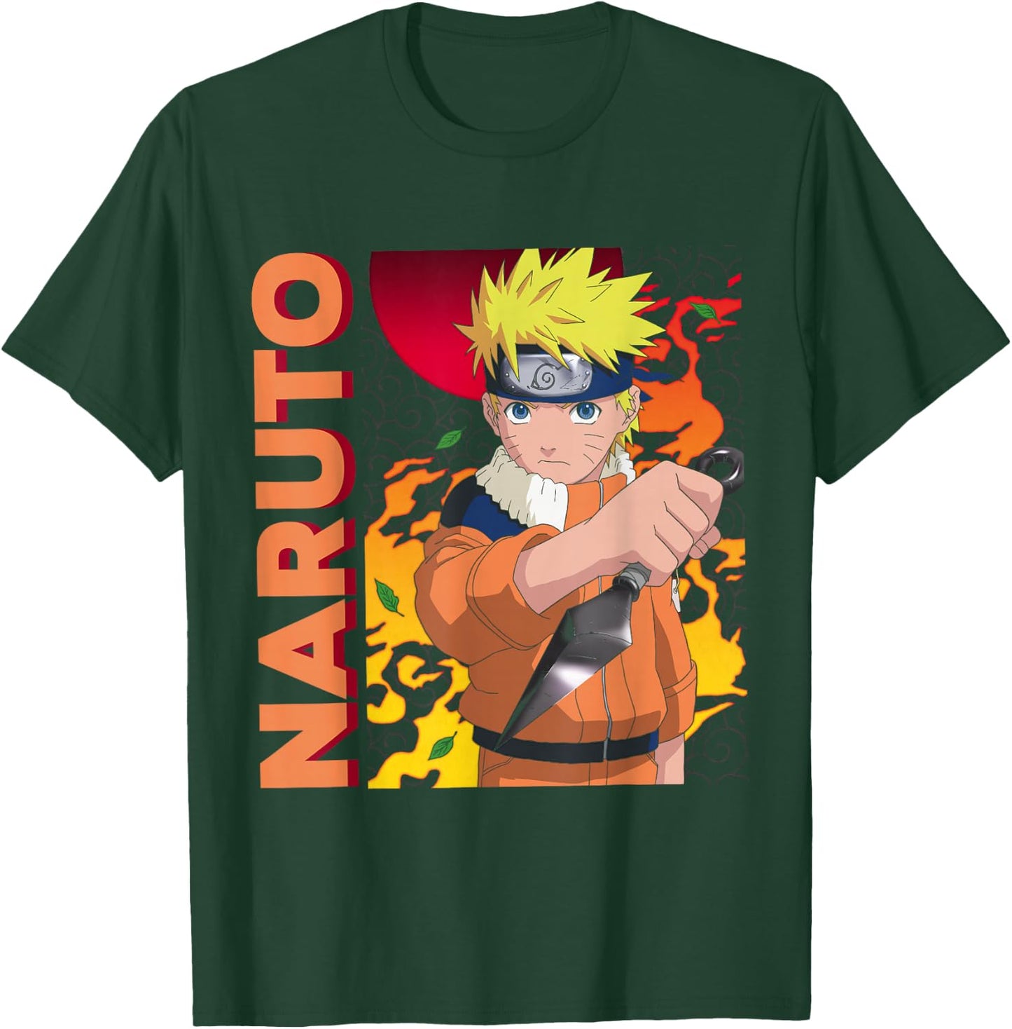 Naruto Main Character On Elemental Background T-Shirt - T-Shirt | Forest