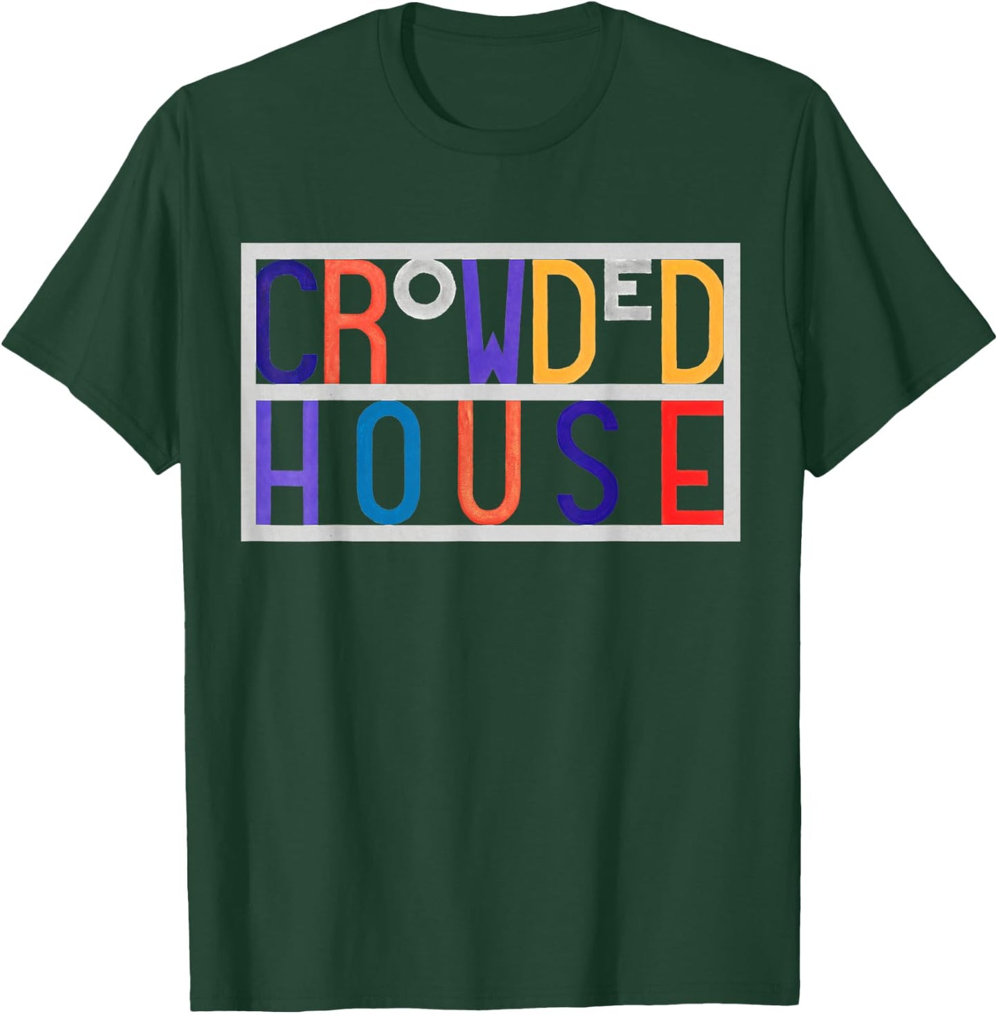 Crowded House Logo On Black T-Shirt - T-Shirt | Forest